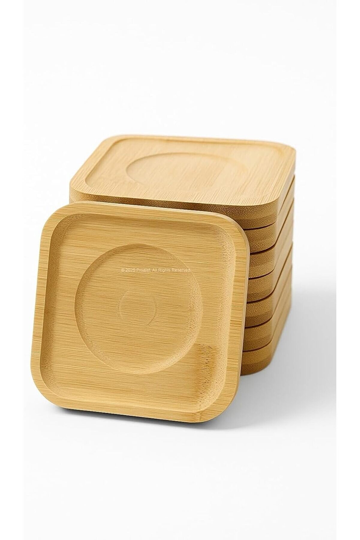 STOREMAX 6 Adet Bambu Çay Tabağı, Yuvarlak Altlık Model, Fincan ve Kupa Altlığı, Şık ve Dayanıklı Tasarım (Ka