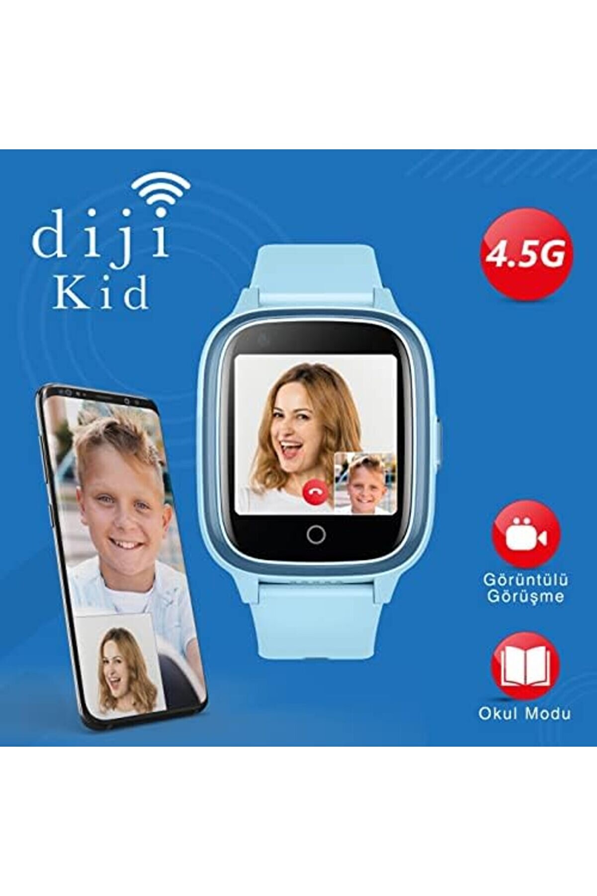 Shopverse 4.5G Akıllı Çocuk Saati̇, Görüntülü Görüşme - Konum - Sesli̇ Görüşme - Sos Aci̇l Arama - Okul