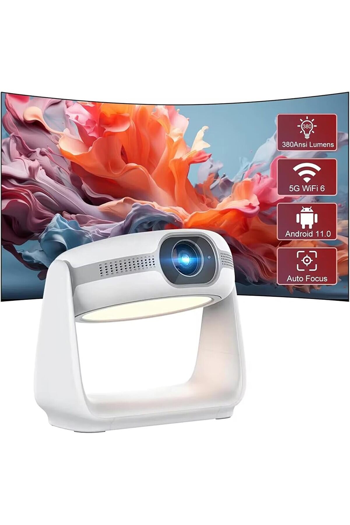 STOREMAX Otomatik Focus Yüksek Lümen Tam Yüksek Çözünürlüklü 3D Desteği LCD Wifi 4K Projeksiyon Cihazı 97826
