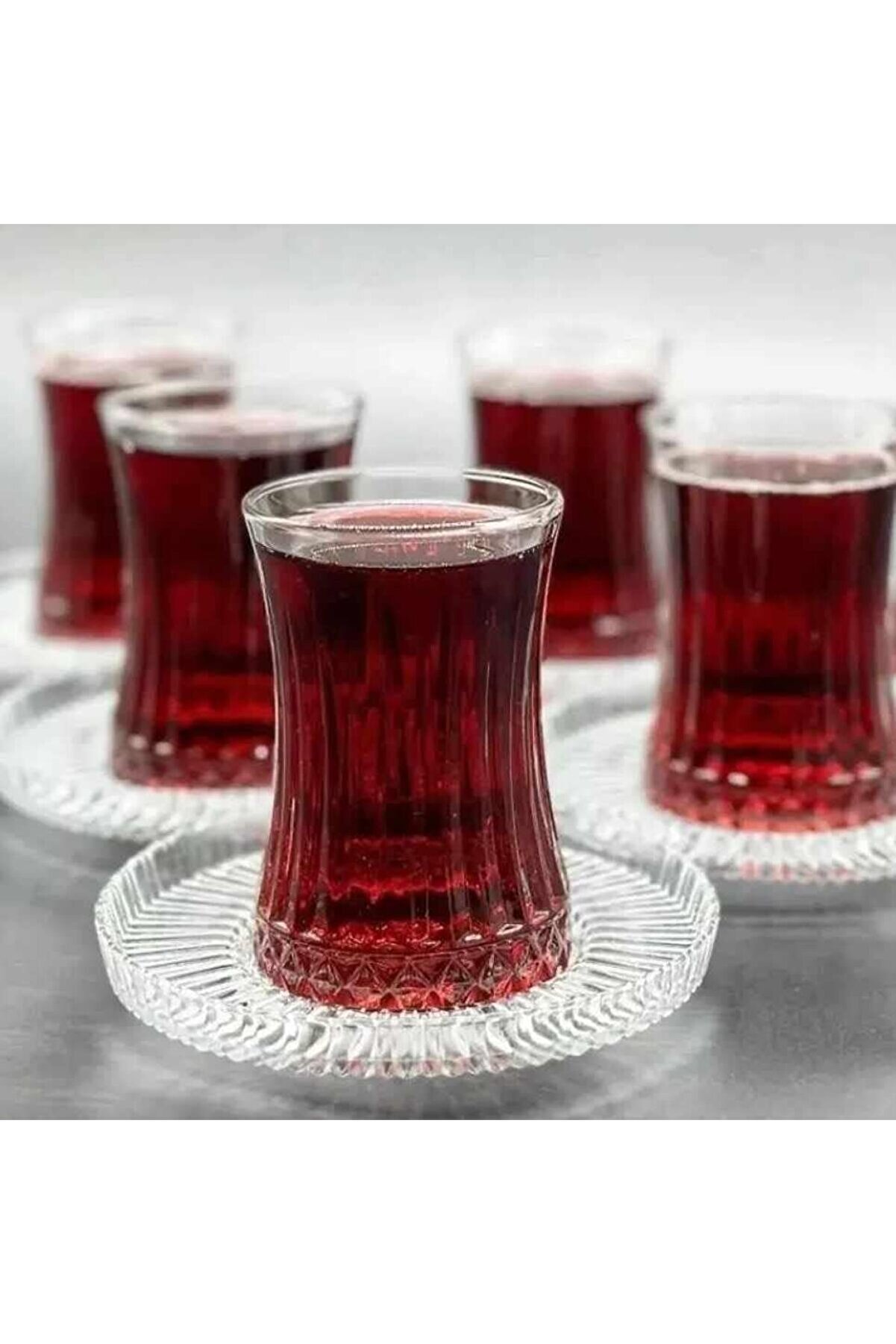 Shopverse &Ccedil;ay Takımı Seti̇ 12 Par&ccedil;a Set Ri̇nana &Ccedil;ay Tabağı 42901, Şeffaf, 10 Trendfli̇ck 1014773