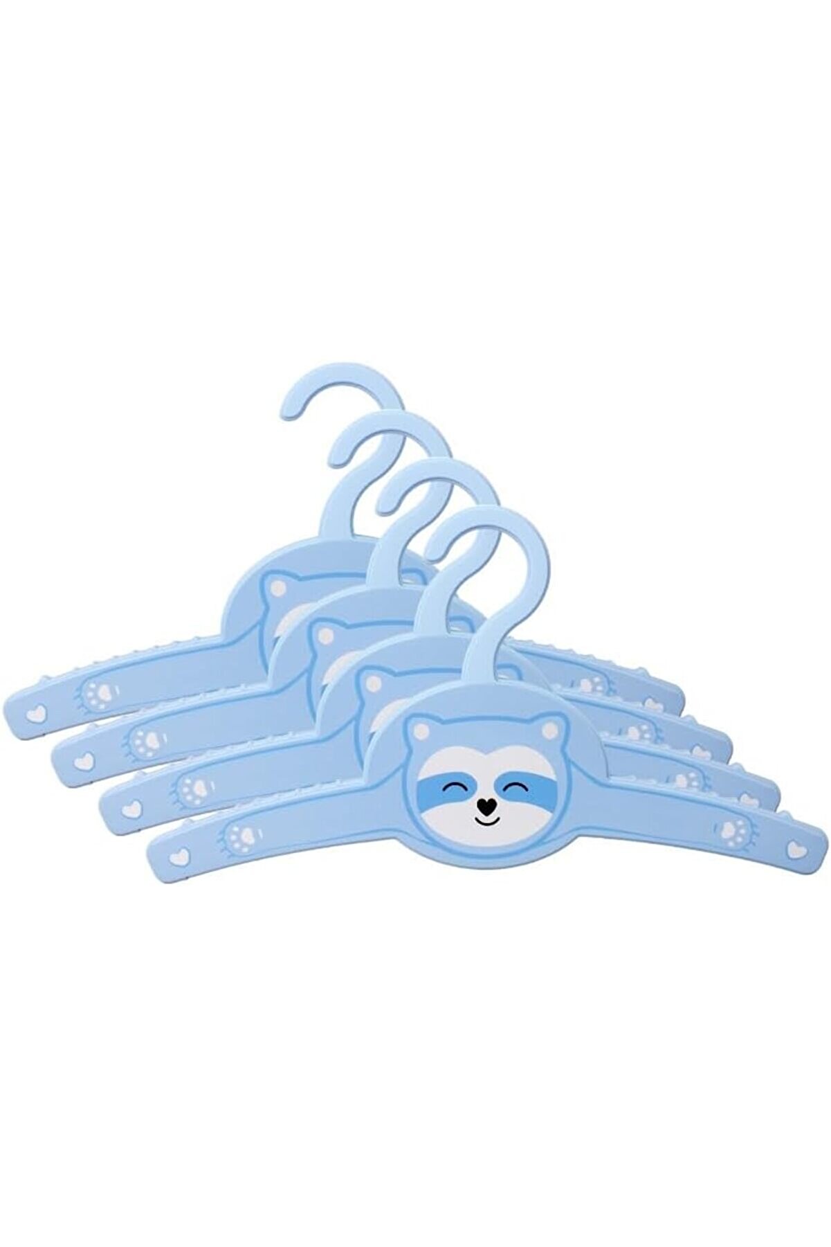 STOREMAX shopverse Sevimli Mavi Ayıcık 4'lü Plastik Çocuk ve Bebek Askısı, Bebek Askı Seti, Çocuk Askı S