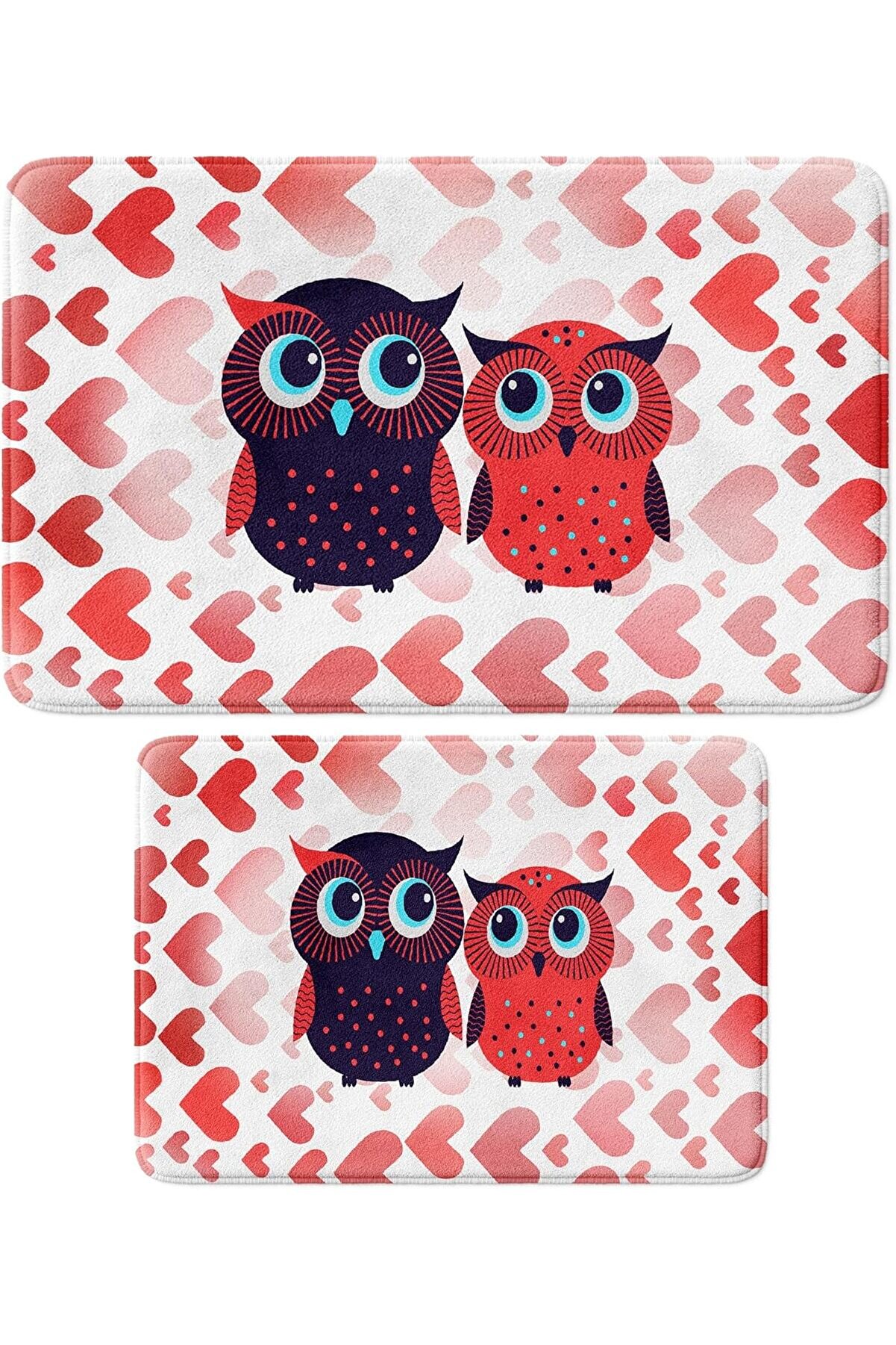 STOREMAX shopverse Sevimli Tasarımlı Mikrofiber Paspası, Kaymaz Taban, Yıkanabilir (226_BPSM, 2'li Takım