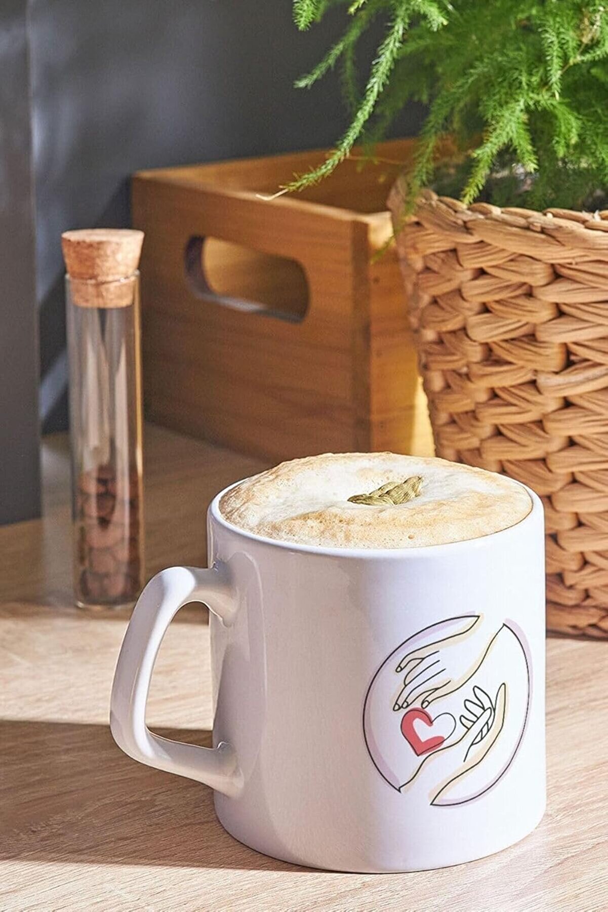 STOREMAX shopverse Piktogram Tasarımlı Tutuşan Eller Kahve Kupa Çay Kahve Bardağı trendflick 1014773