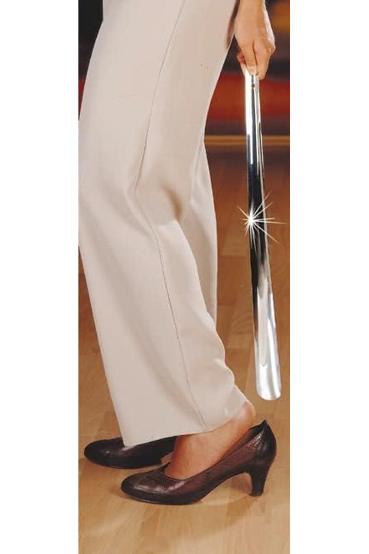 Shopverse Uzun Ayakkabı Çekeceği̇ Paslanmaz Çeli̇k Kaymaz Parlak Krom Trendfli̇ck 1014773