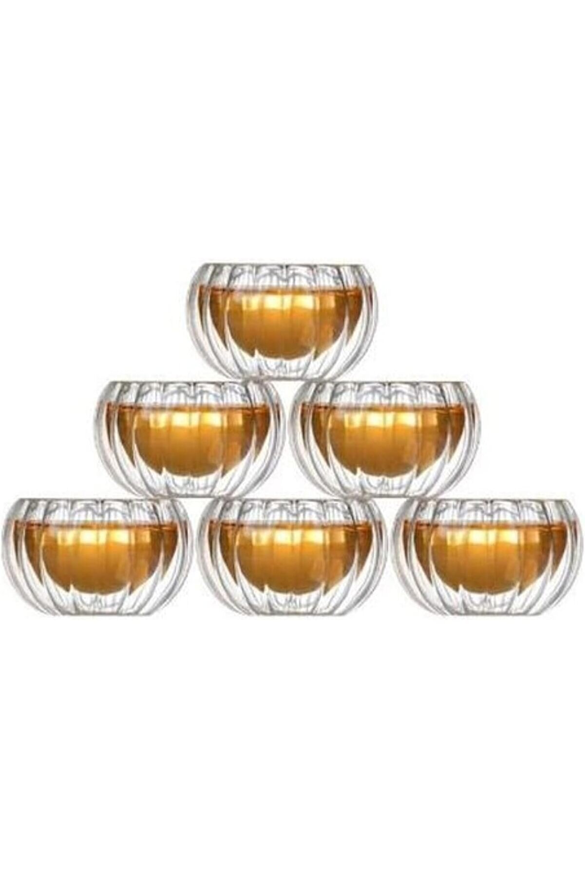 STOREMAX shopverse Katmanlı Cam Sosluk 6'lı Set - Şeffaf Çift Cidarlı Cam Sunum Kapları trendflick 10147