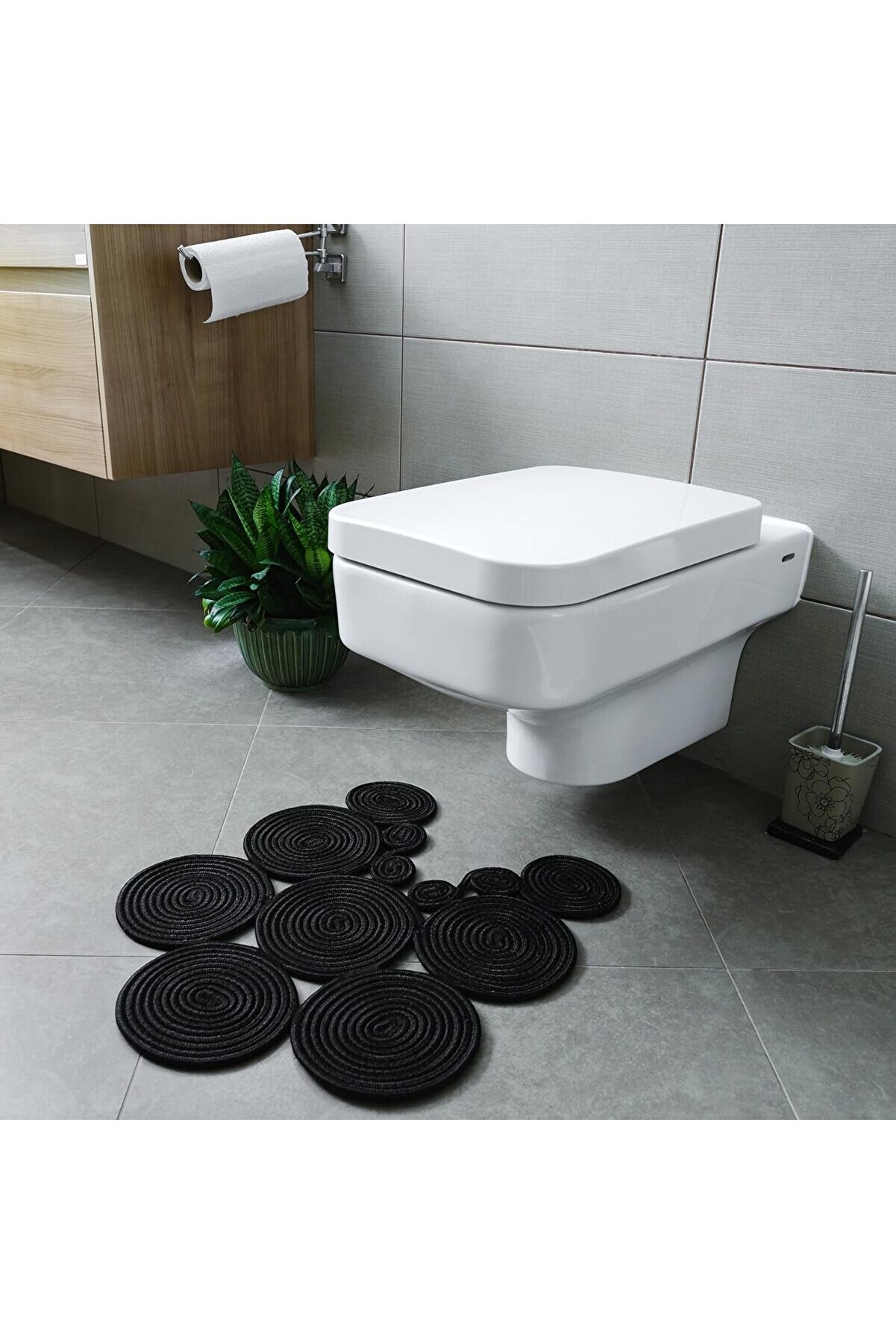 STOREMAX shopverse Tarz Jüt Klozet Önü Paspası - Jüt, Yıkanabilir ve Dayanıklı Halı, Şık ve Dekoratif Matı (S