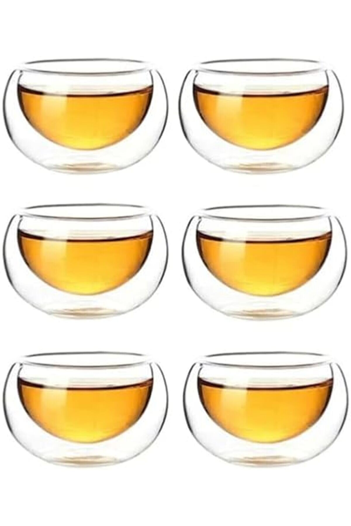 Shopverse Ci̇darlı Cam Servi̇s Kasesi̇ Seti̇, 6 Parça, Tatlı Ve Kahvaltılık Sunum İçi̇n, Isı Yalıtımlı Tr