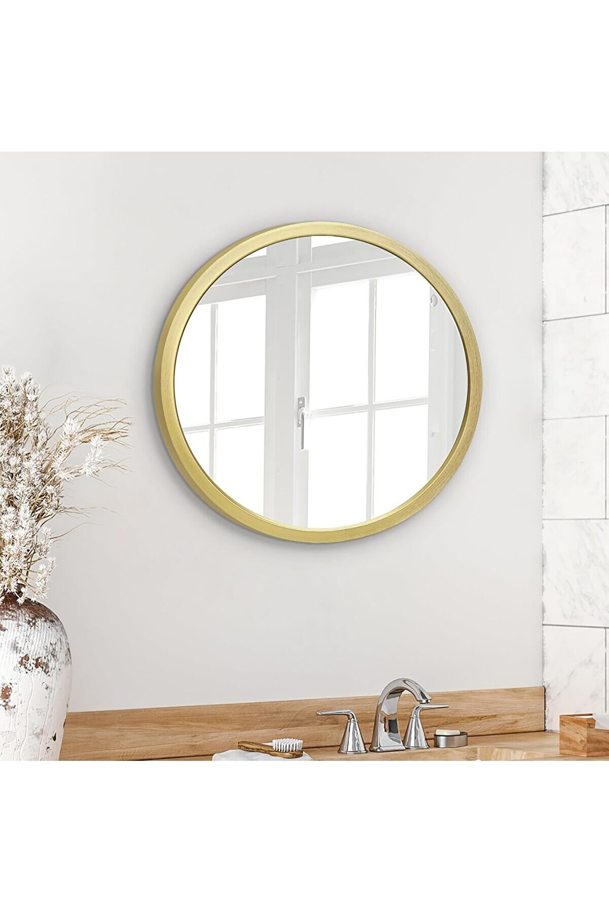 STOREMAX shopverse 50,8 cm Çerçeveli Yuvarlak Ayna -, Yatak Odası, Antre, Oturma Odası için Büyük Daire Aynas