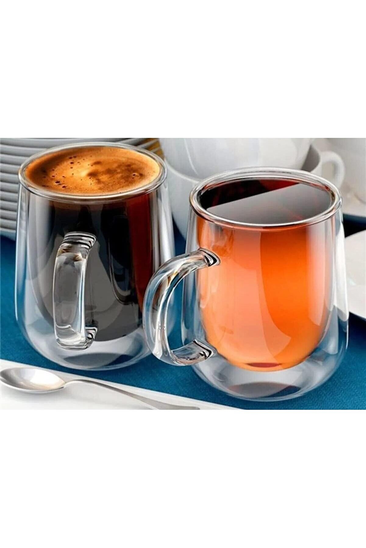 STOREMAX shopverse Adet Çift Cidarlı Cam Kupa 225 ml Çift Camlı Zarif Kupa trendflick 1014773