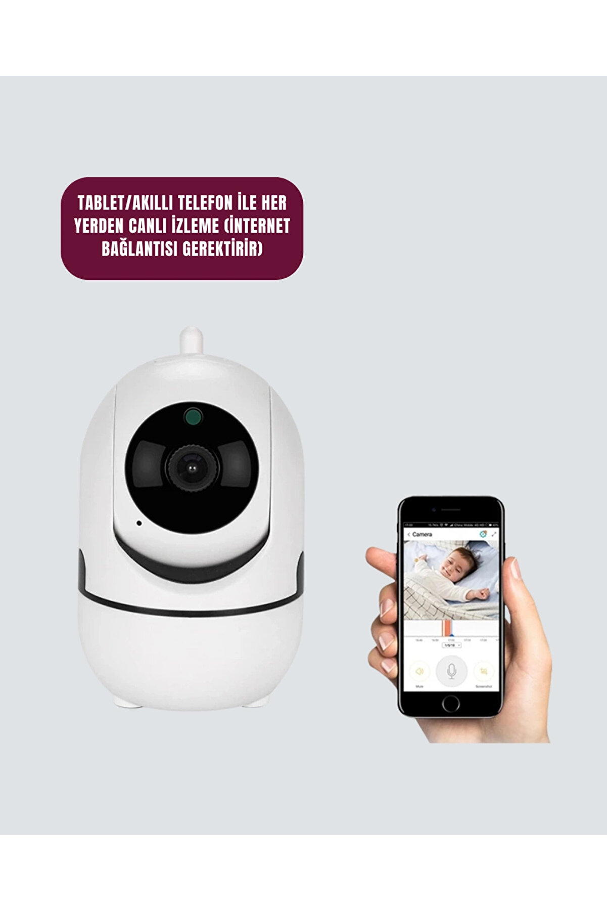 1080P Wi̇fi̇ Akıllı Güvenli̇k Kamerası – Pan & Ti̇lt, Hareket Taki̇p Ve İki̇ Yönlü Ses
