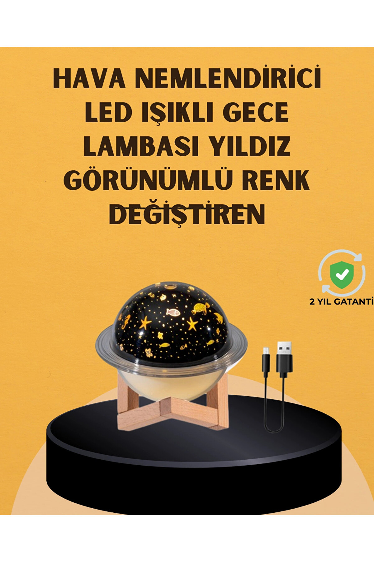 gizmurstore Projektör ışıklı, aromaterapi uyumlu mini masaüstü hava nemlendirici cihaz