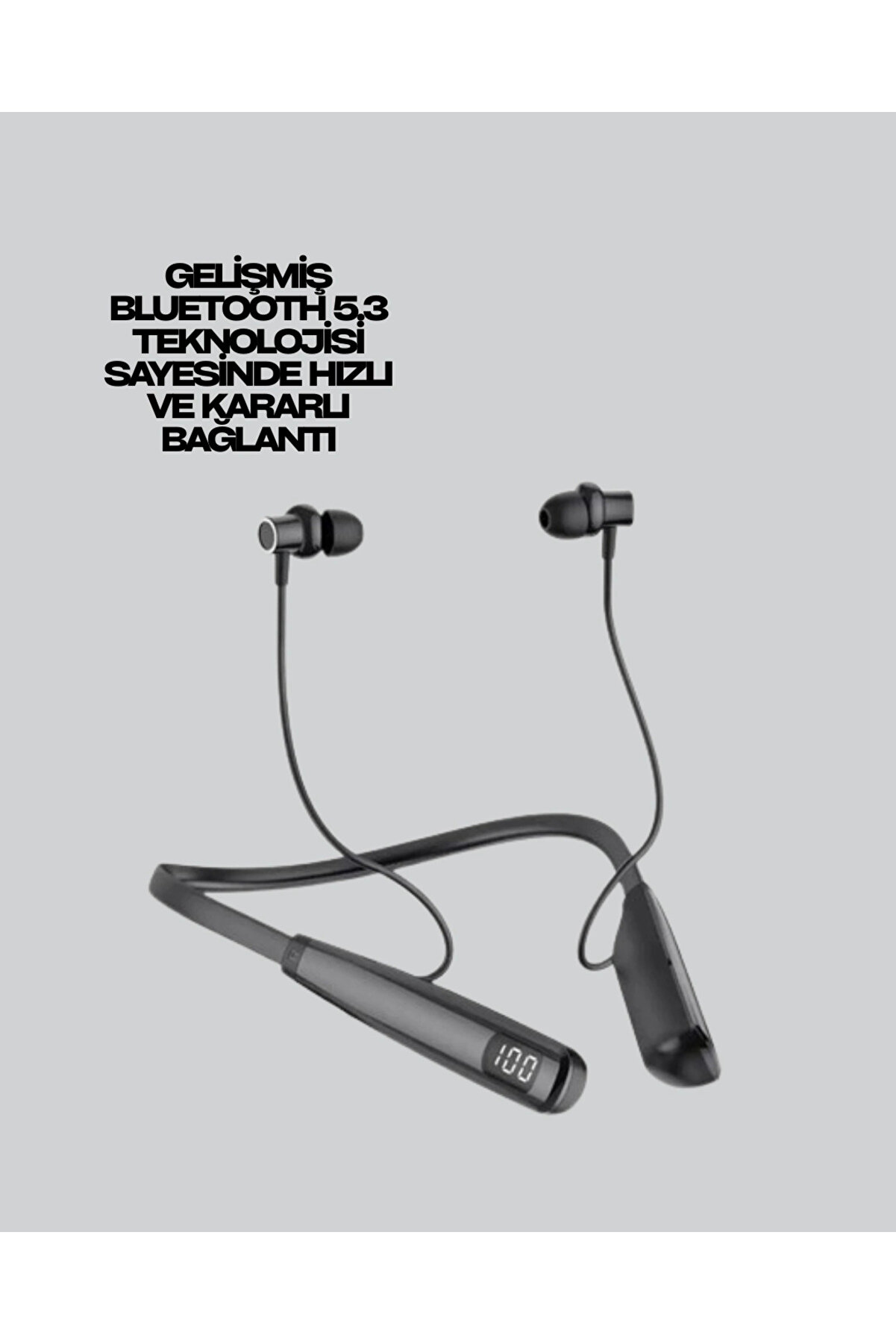 Boyun Askılı Kablosuz Bluetooth Kulaklık – Akti̇f Gürültü Önleme, Lcd Ekranlı