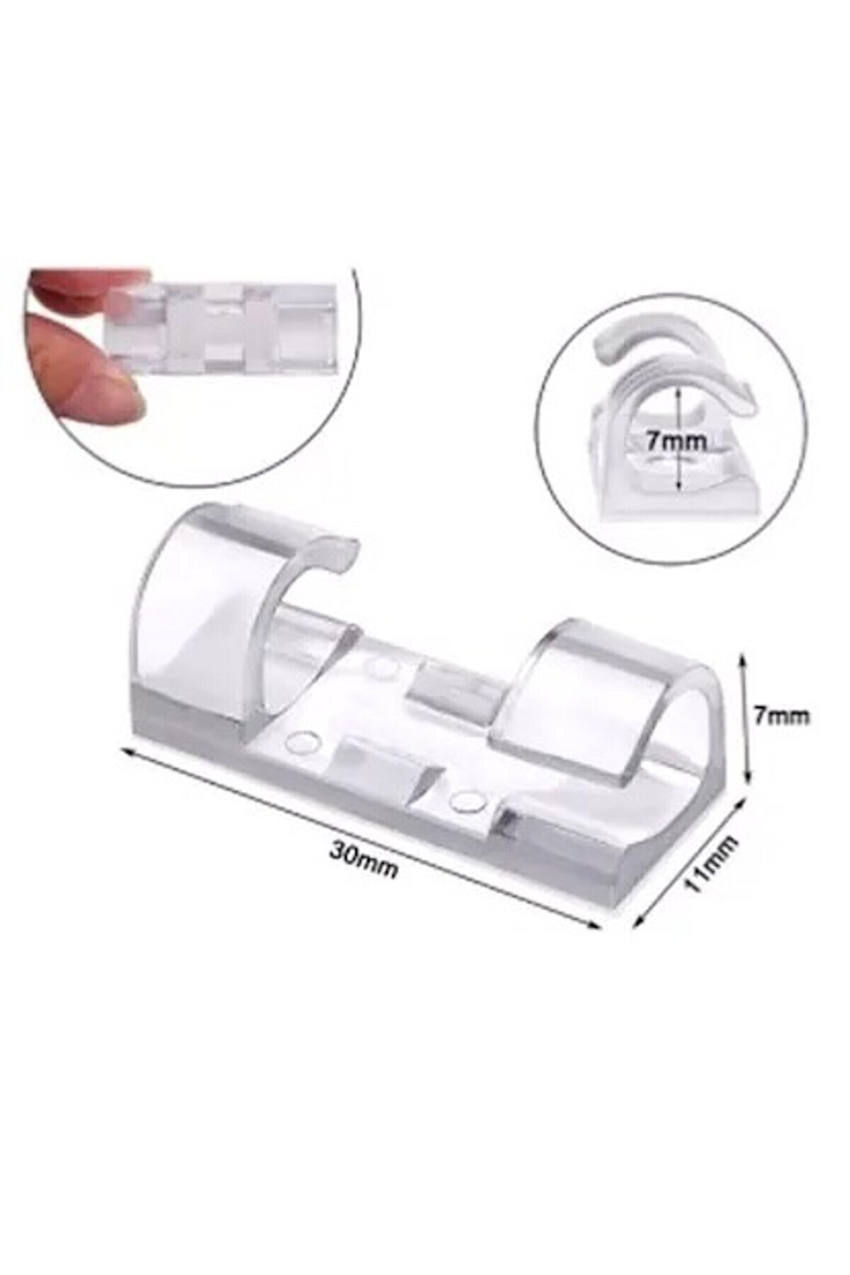 Go İthalat 20 Li̇ Yapışkanlı Kablo Sabi̇tleyi̇ci̇ Şeffaf Kli̇ps (5258)