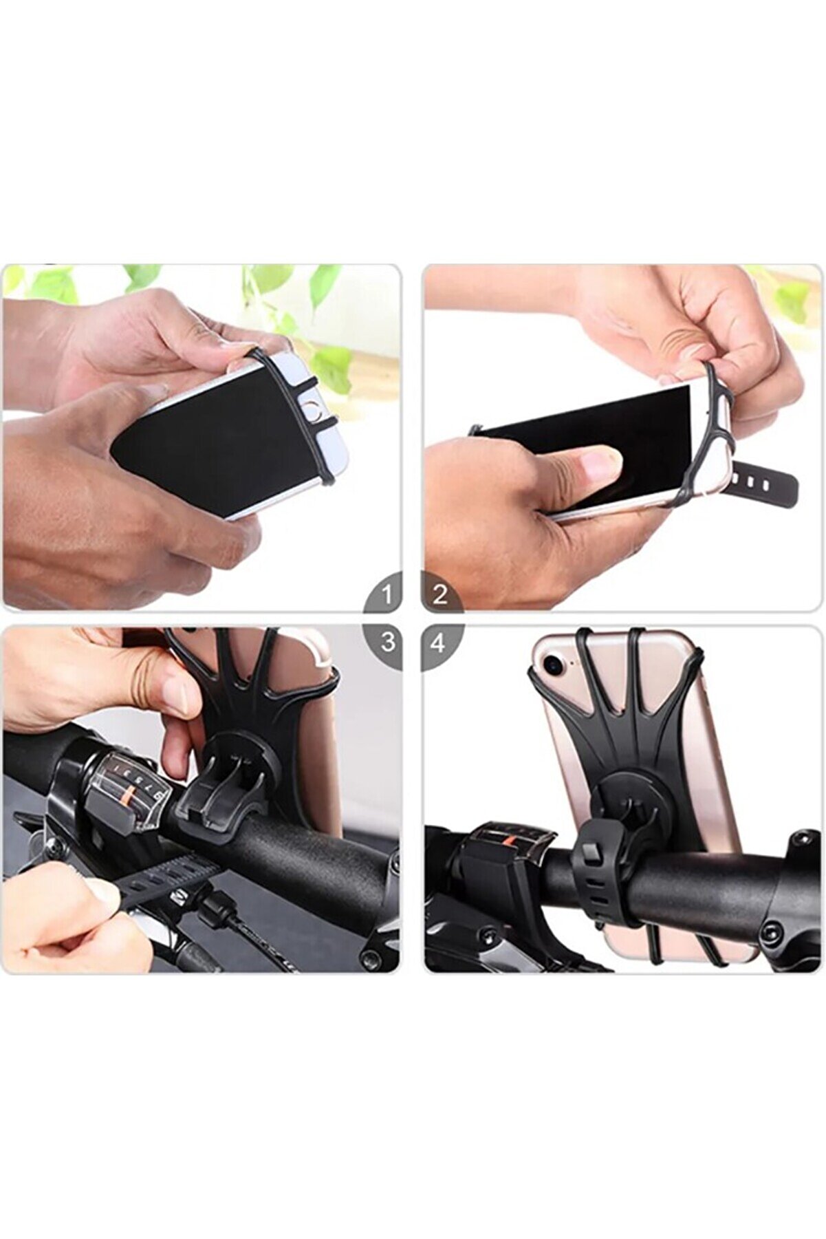 Go İthalat Esnek Si̇li̇kon &Ouml;r&uuml;mcek Bi̇si̇klet Telefon Tutucu (4457)