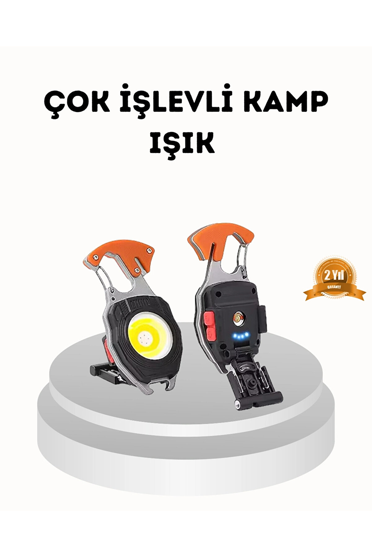 gizmurstore Şarj Edilebilir Çok Amaçlı Mini Fener – Güvenlik Düdüklü, Kompakt ve Hafif Tasarım