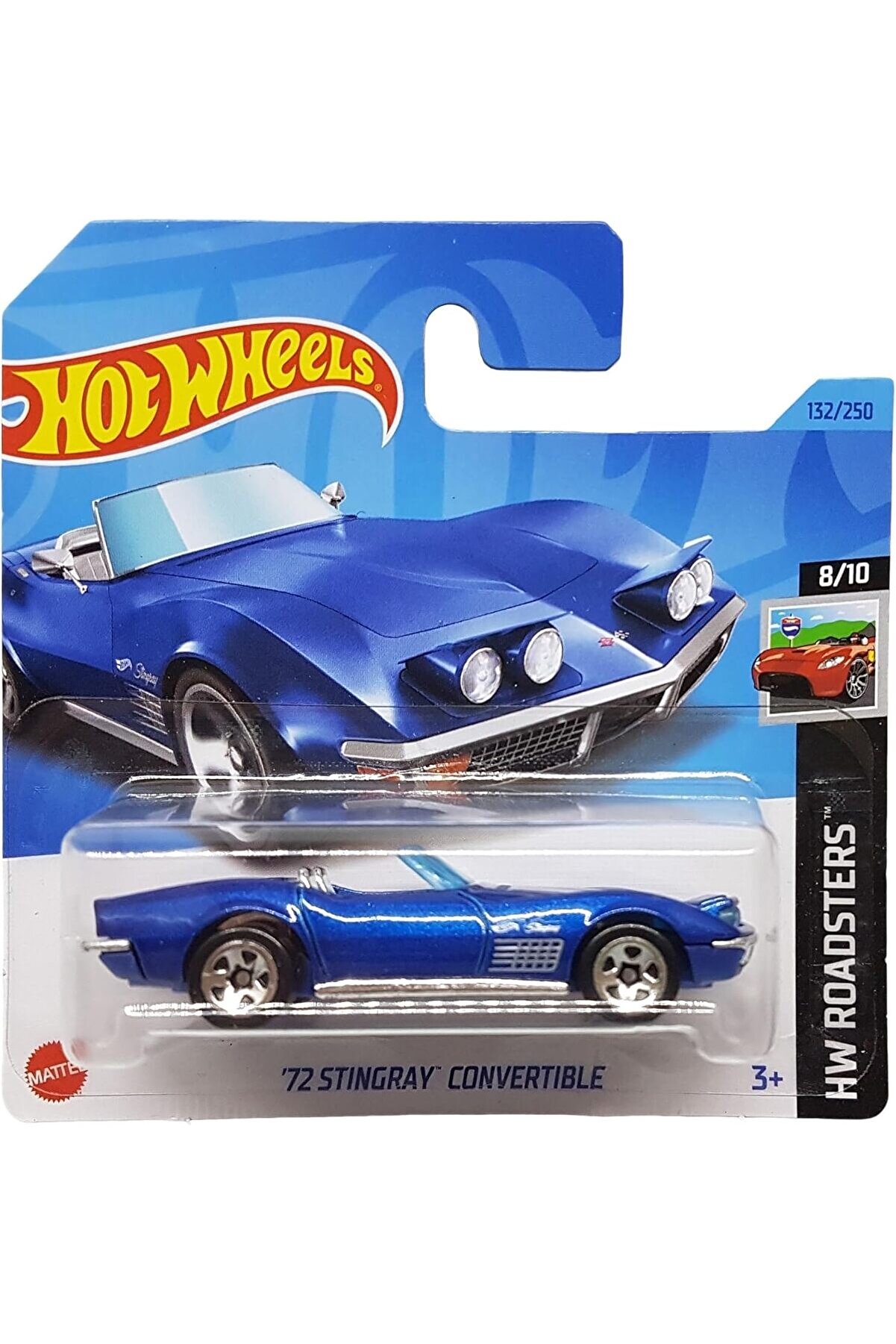 Modashi̇ne - &acute;72 Sti̇ngray Converti̇ble - Hw Roadsters 8/10 - Hkg60 - Short Card - Cabri̇olet - Koyu Mav