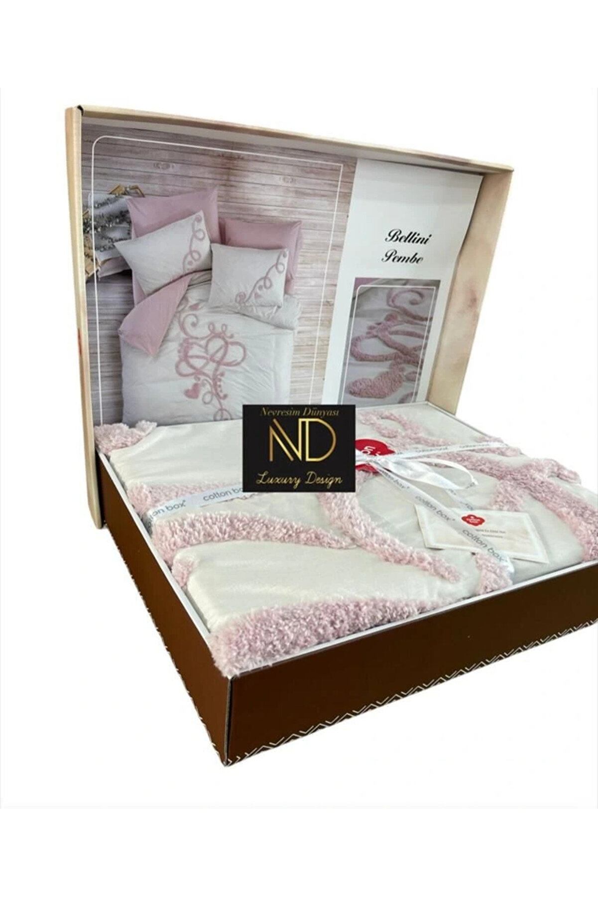 Cotton Box Puff Nakışlı Ranforce Çi̇ft Ki̇şi̇li̇k Anneler Günü Nevresi̇m Takımı Belli̇ni̇ Pembe