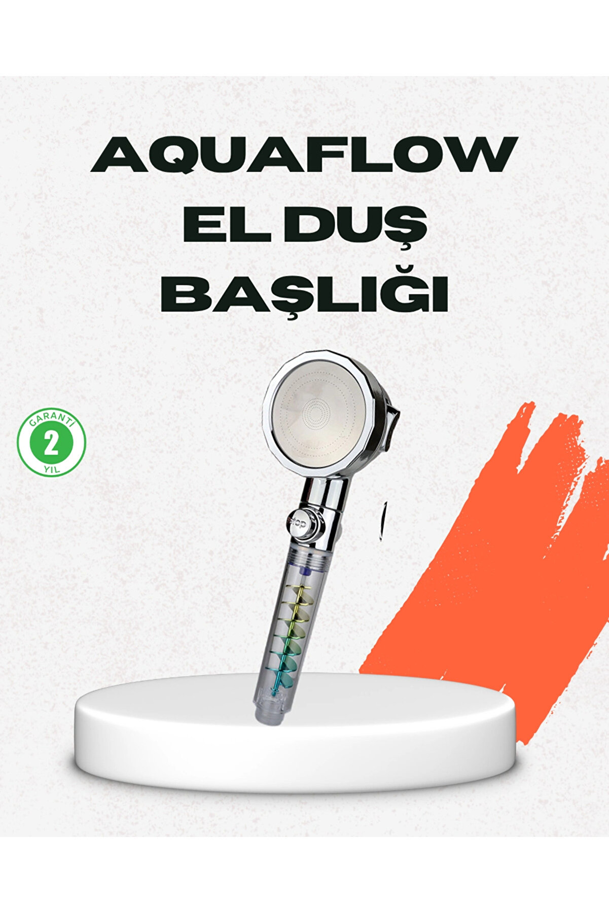 gizmurstore Rahatlatıcı Yağmur Etkili El Duşu – Döner Pervaneli, Dayanıklı ve Şık Tasarım