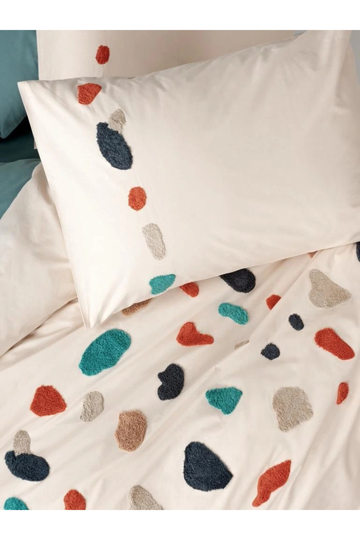 Cotton Box Puff Nakışlı Ranforce Çi̇ft Ki̇şi̇li̇k Nevresi̇m Takımı Gaja Mi̇nt