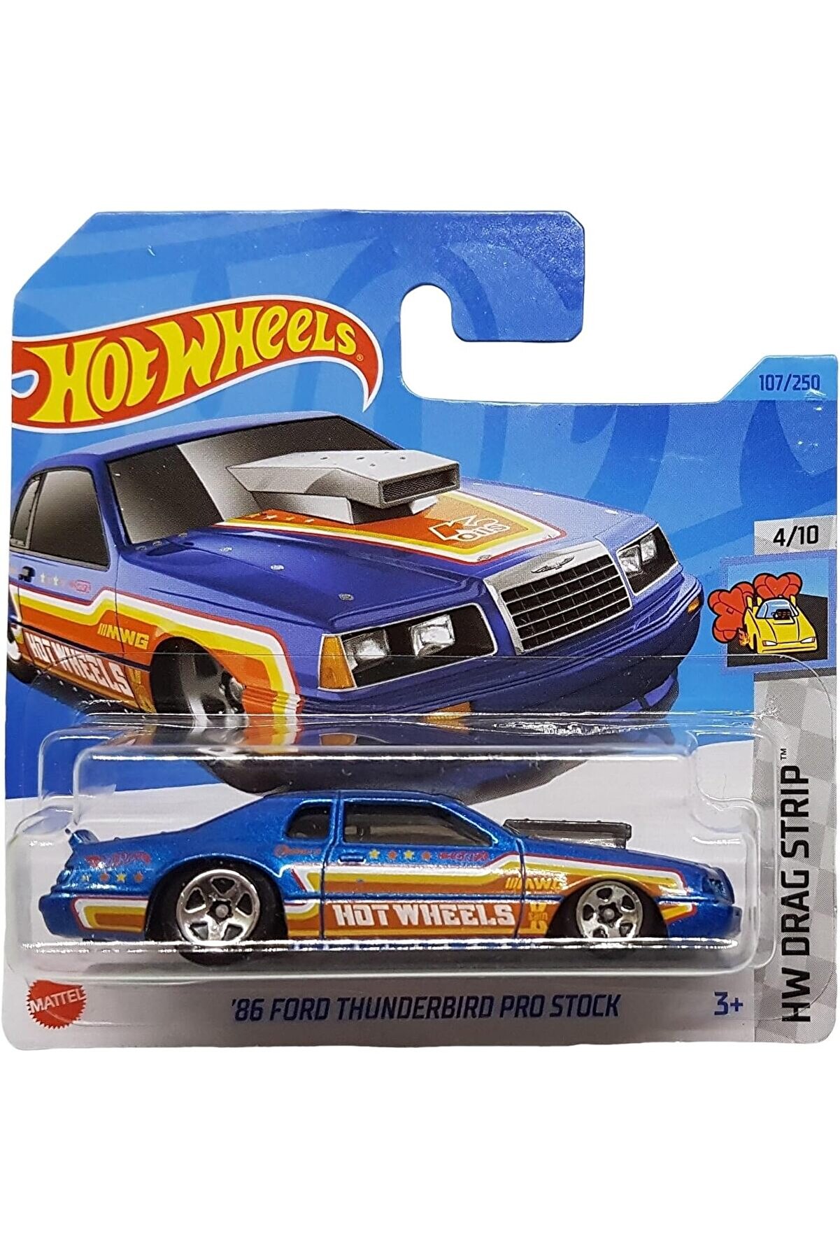 STOREMAX modarush - &acute;86 Thunderbird Pro Stock - HW Drag Strip 4/10 - HKH32 - Short Card - Stockcar - mavi met