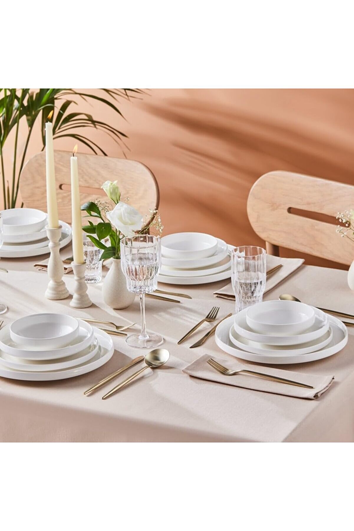 STOREMAX shopverse Stream Saturn 24 Parça 6 Kişilik Yemek Takımı Beyaz trendflick 1014773