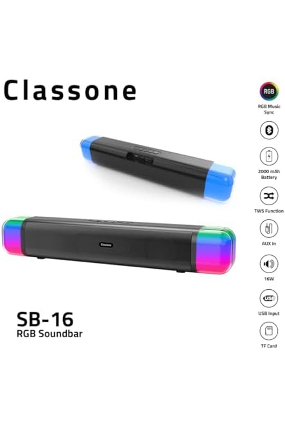 Shopverse Sb-16 Rgb Işık Hoparlör Trendfli̇ck 1014773