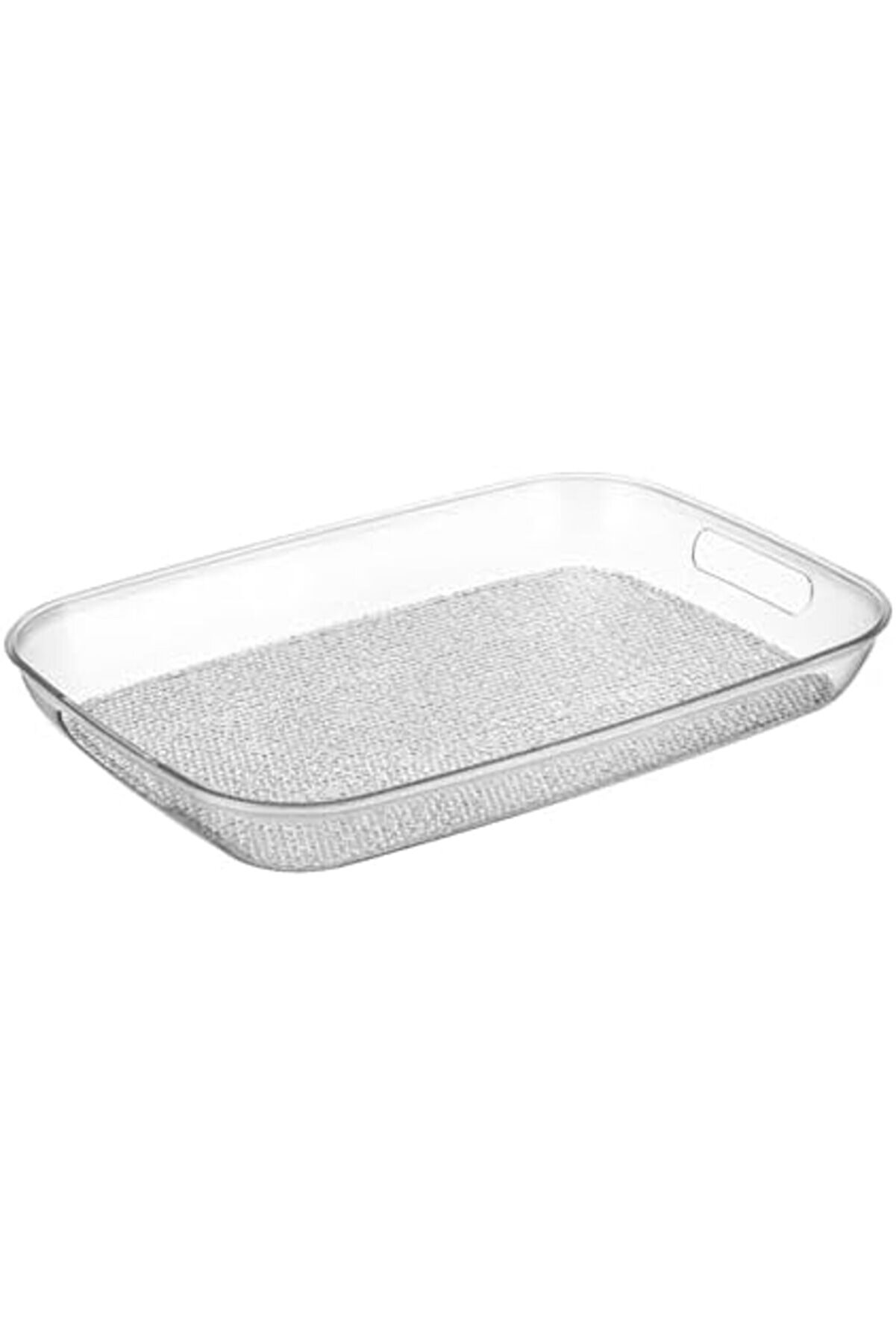 Shopverse Akri̇li̇k Kırılmaz Şeffaf Servi̇s Tepsi̇si̇ (Di̇kdörtgen) 44X30X5Cm - Akri̇li̇k Kırılmaz Tepsi̇ Tre