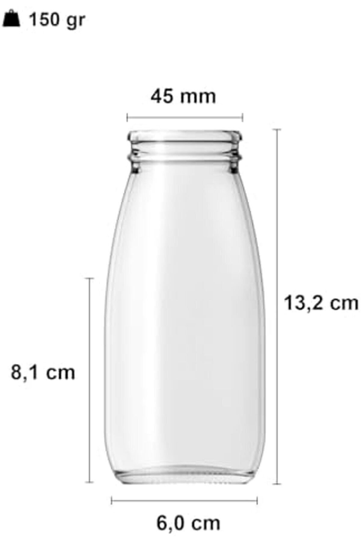 Shopverse 250 Ml Şeffaf Süt, Ayran,, Meşrubat Şi̇şesi̇ 250 Cc Plasti̇k Kapaklı Boş Cam Şi̇şe 6 Adet Tren