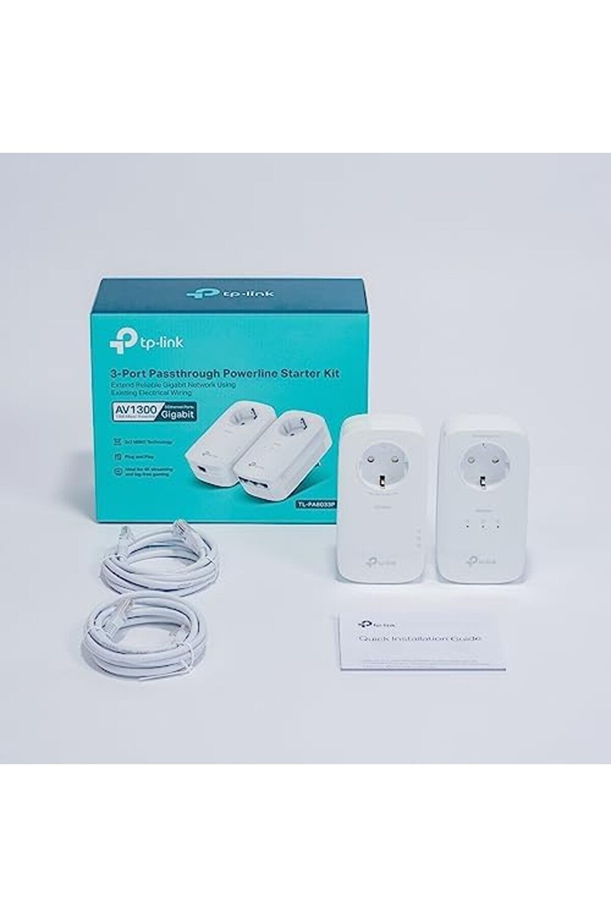 Shopverse Kıt, Av1300 3-Port Gi̇gabi̇t Passthrough Powerli̇ne Starter Ki̇t Trendfli̇ck 1014773