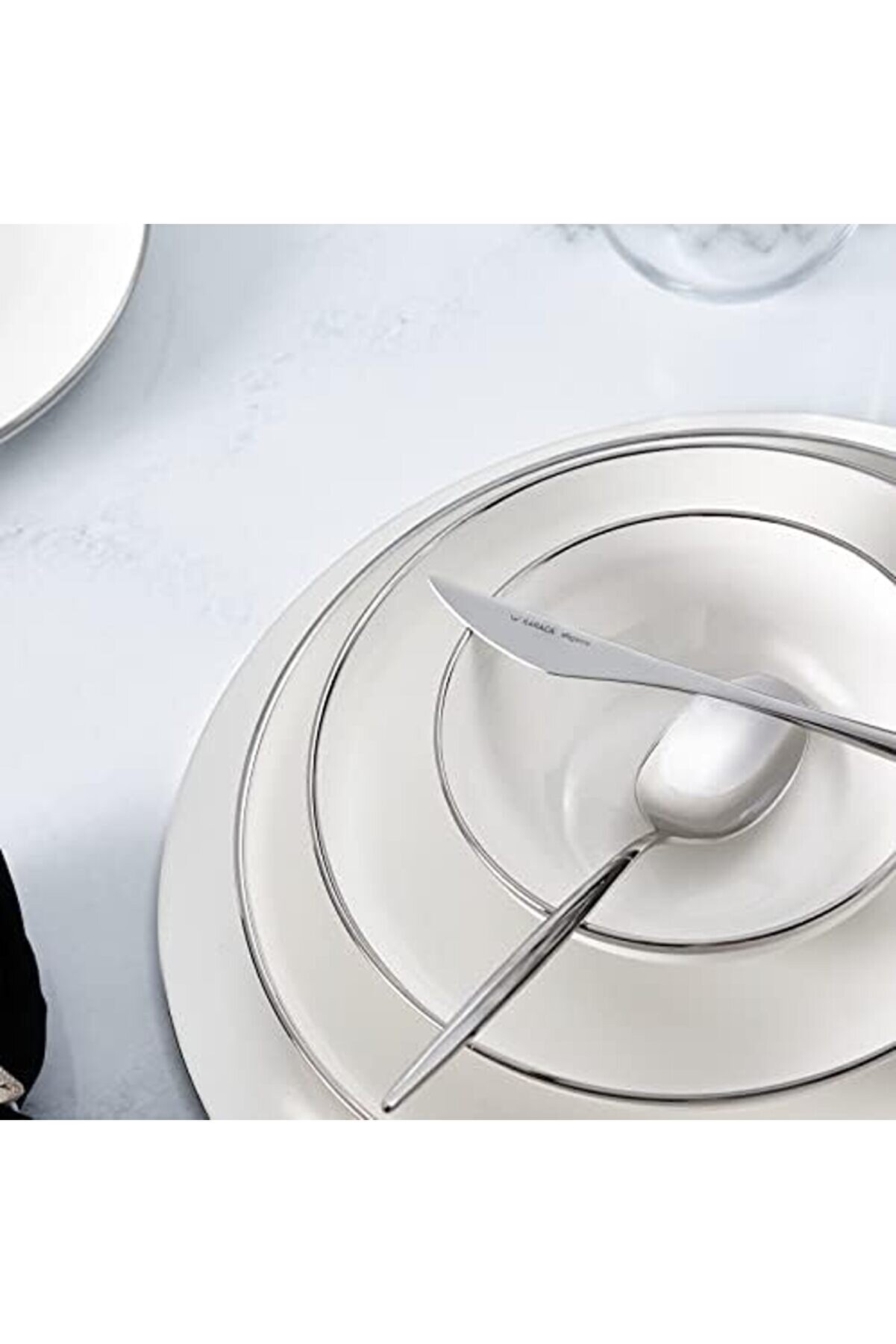 Shopverse Streamli̇ne Plati̇n 24 Parça 6 Ki̇şi̇li̇k Yemek Takımı Trendfli̇ck 1014773