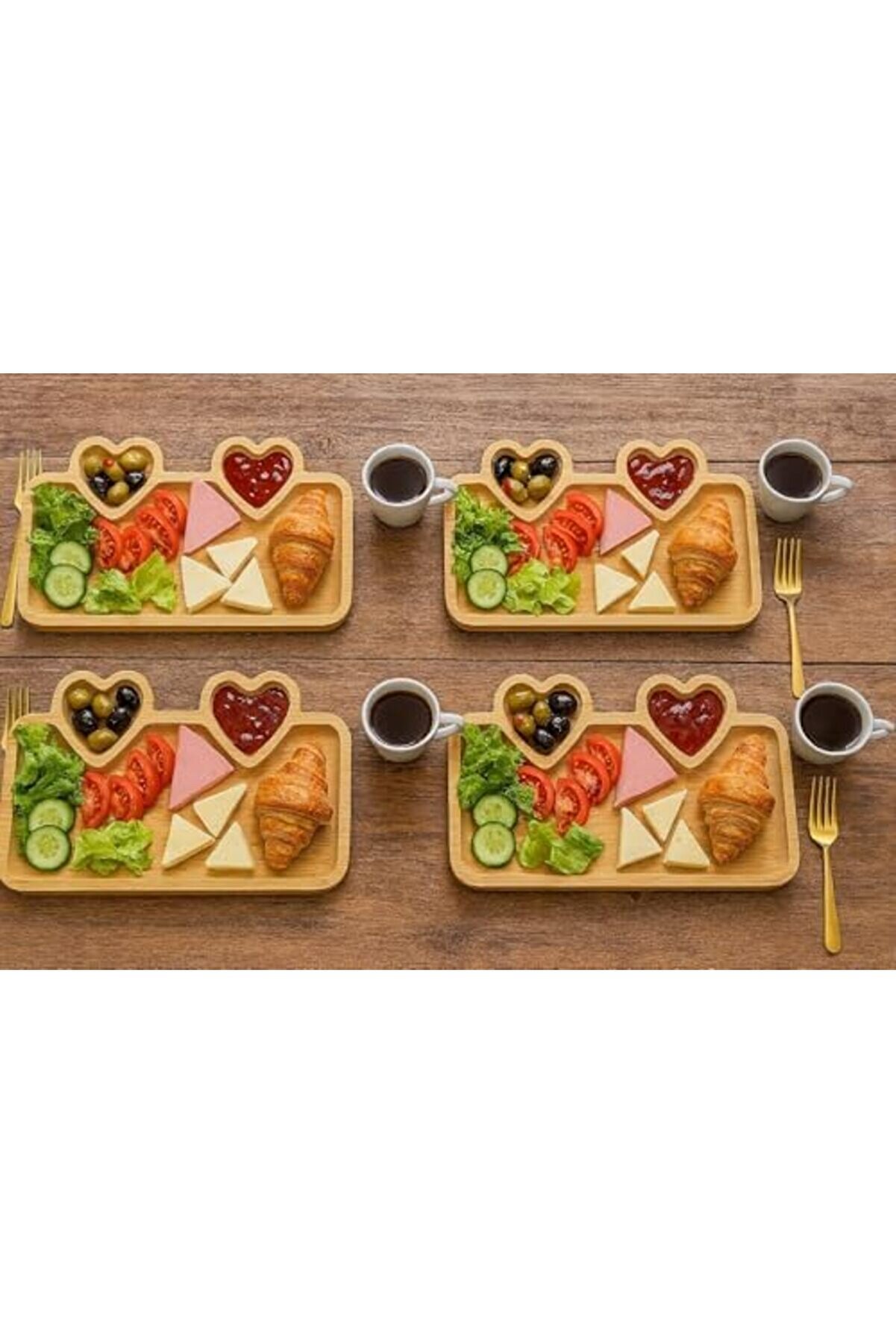 Buydash Hi̇gh-Tech Kalpli̇ Bölmeli̇ Bambu Atıştırmalık Tabağı – Kuruyemi̇ş, Lokum Ve Kuru Meyve Servi̇s T