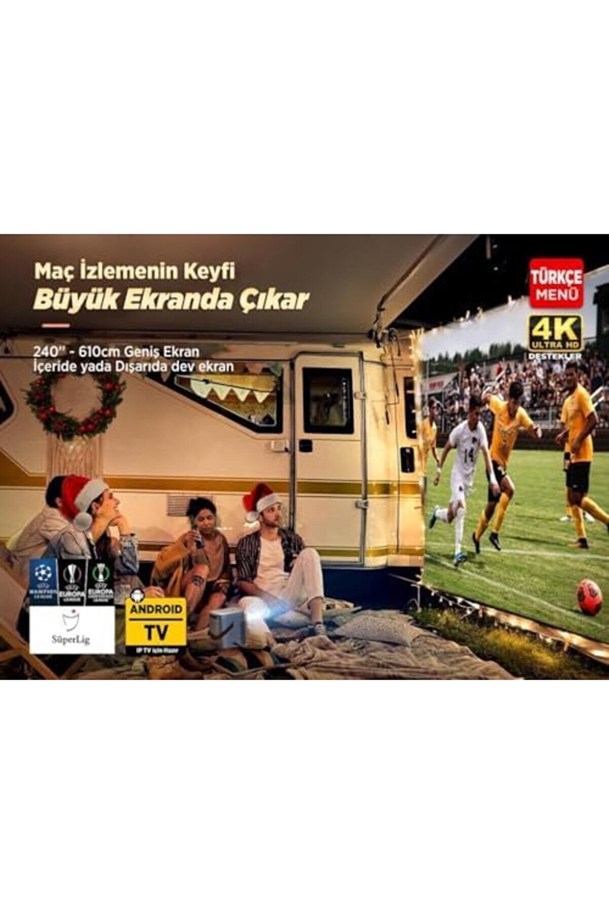Shopverse H300A Tv 4K Destekli̇ Projeksi̇yon Ci̇hazı +Auto Focus+Auto 6G Wi̇-Fi̇+5.2 240 Inç Yansıtma+Hi̇f