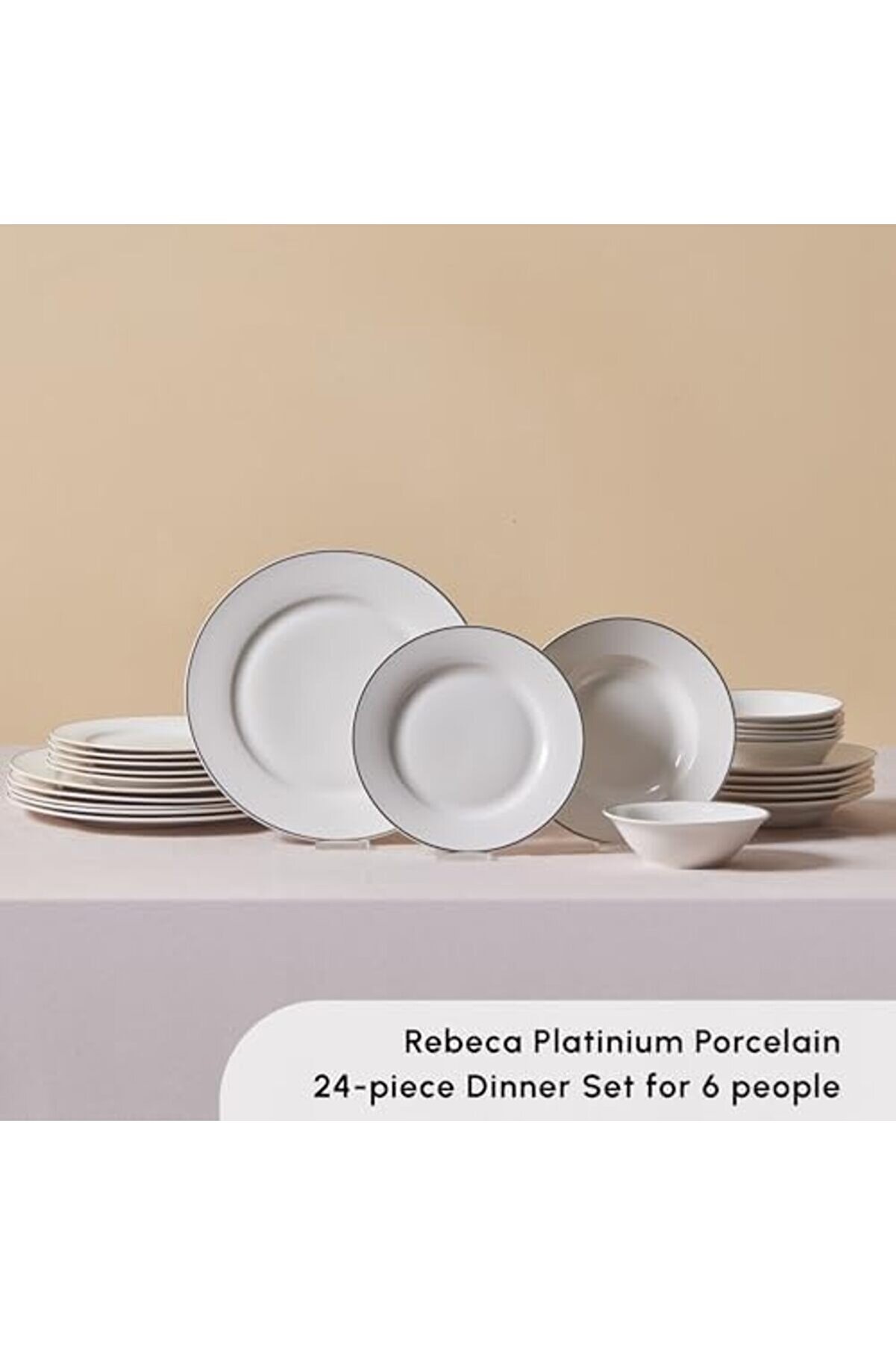 Shopverse Rebeca 24 Parça 6 Ki̇şi̇li̇k Yemek Takımı Plati̇n Trendfli̇ck 1014773