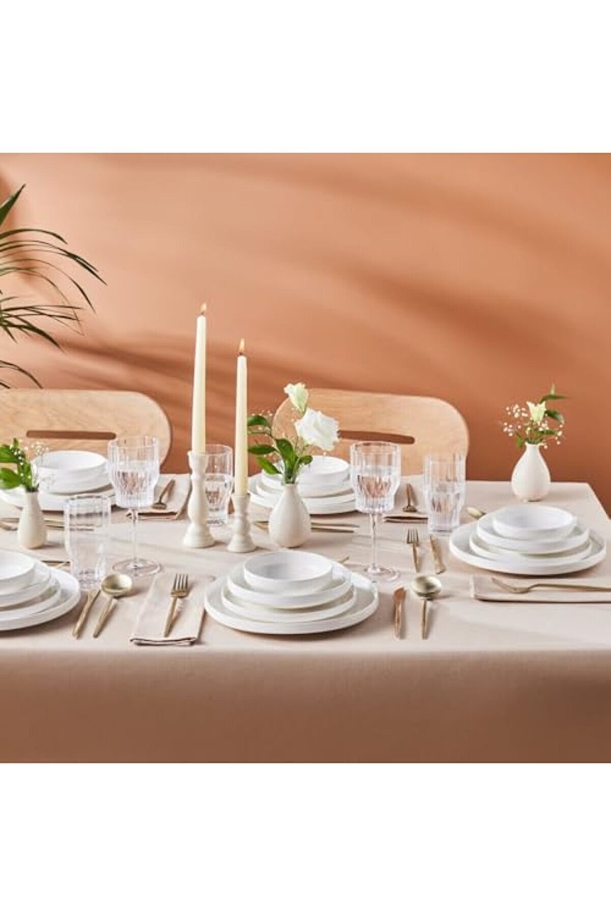 Shopverse Stream Saturn 24 Parça 6 Ki̇şi̇li̇k Yemek Takımı Beyaz Trendfli̇ck 1014773