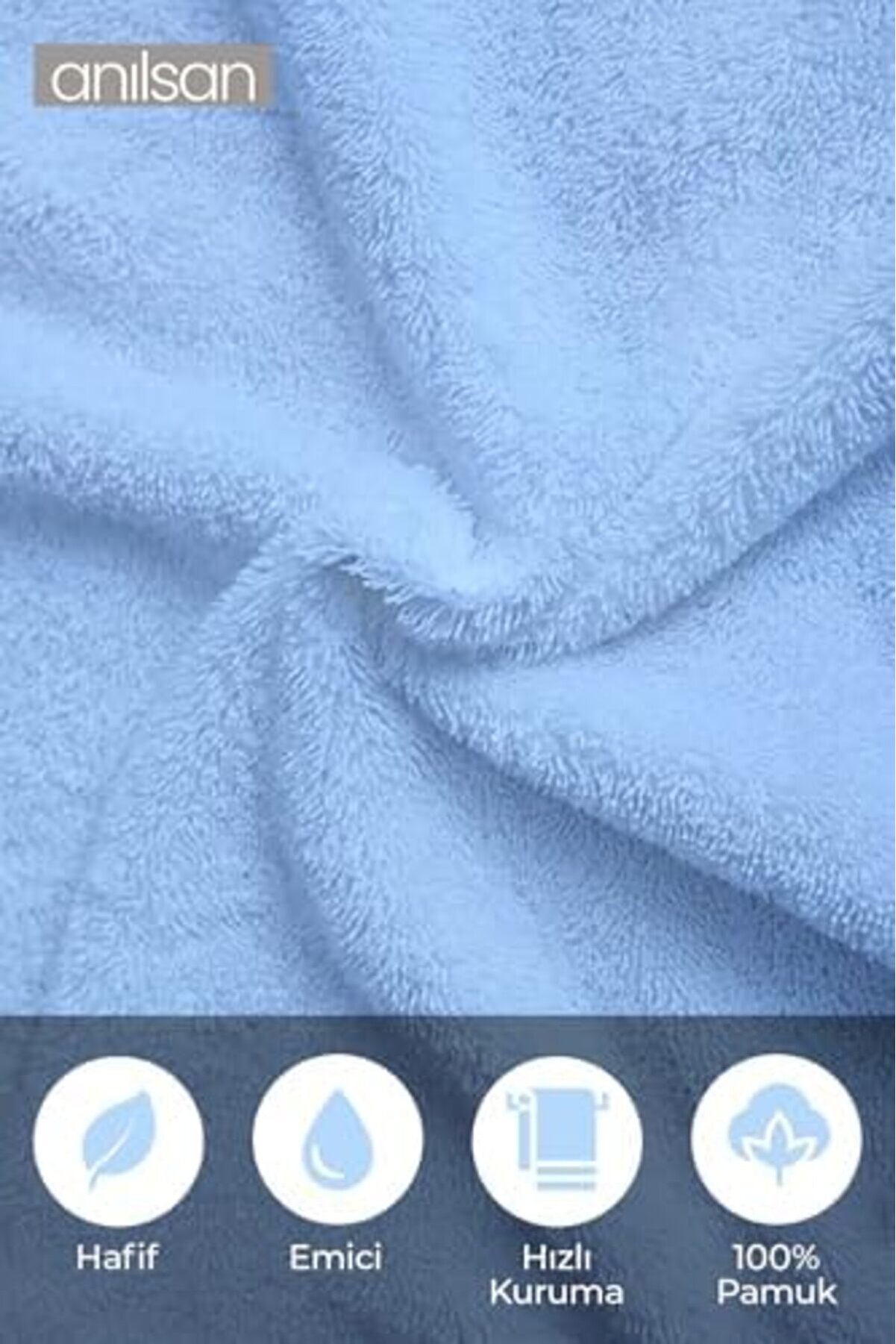 Shopverse Mavi̇ Havlusu - 70X140 Cm, 490 Gr,%100Pamuk, Spa Ve Otel Havlusu Trendfli̇ck 1014773