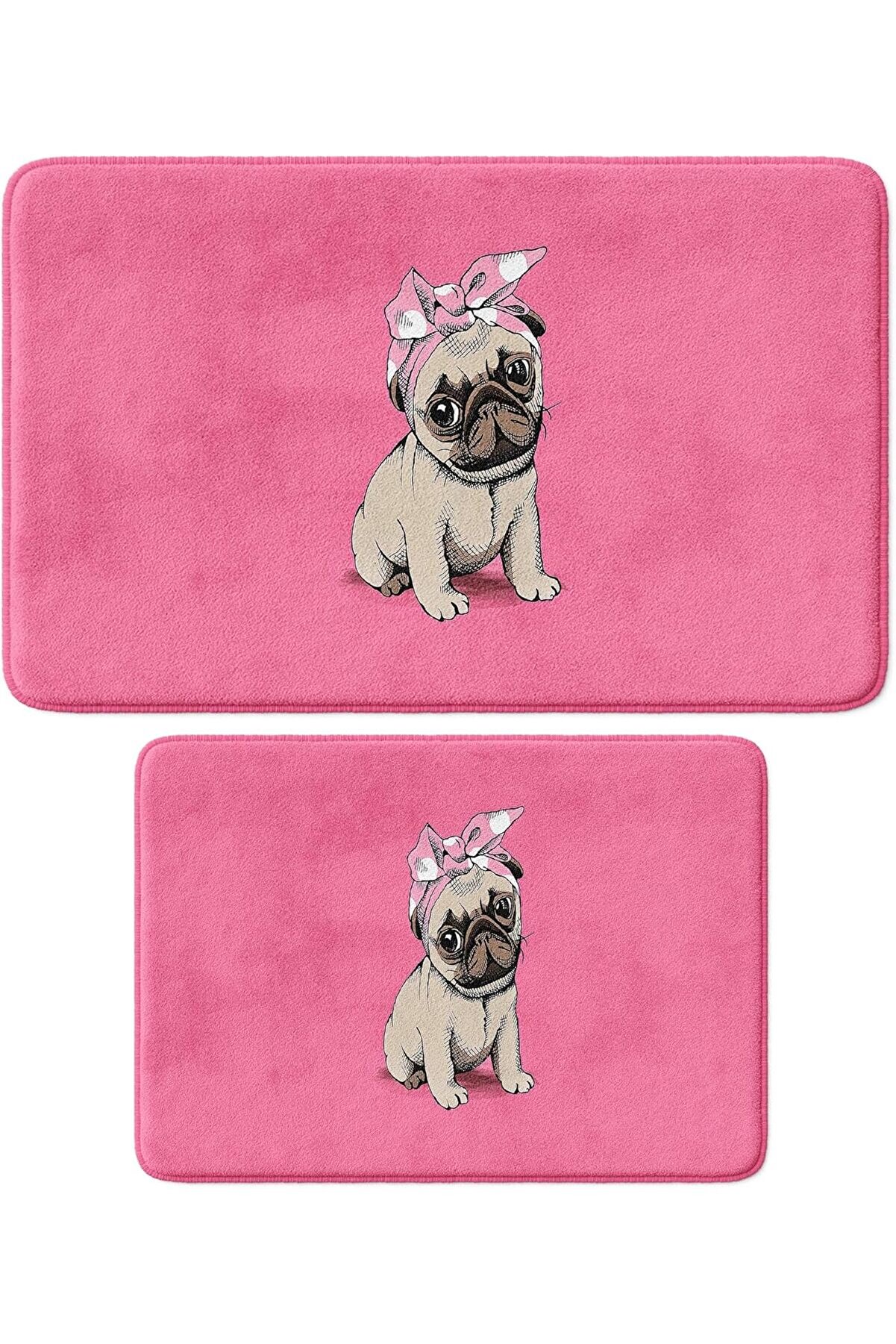 STOREMAX shopverse Sevimli Tasarımlı Mikrofiber Paspası, Kaymaz Taban, Yıkanabilir (252_BPSM, 2'li Takım