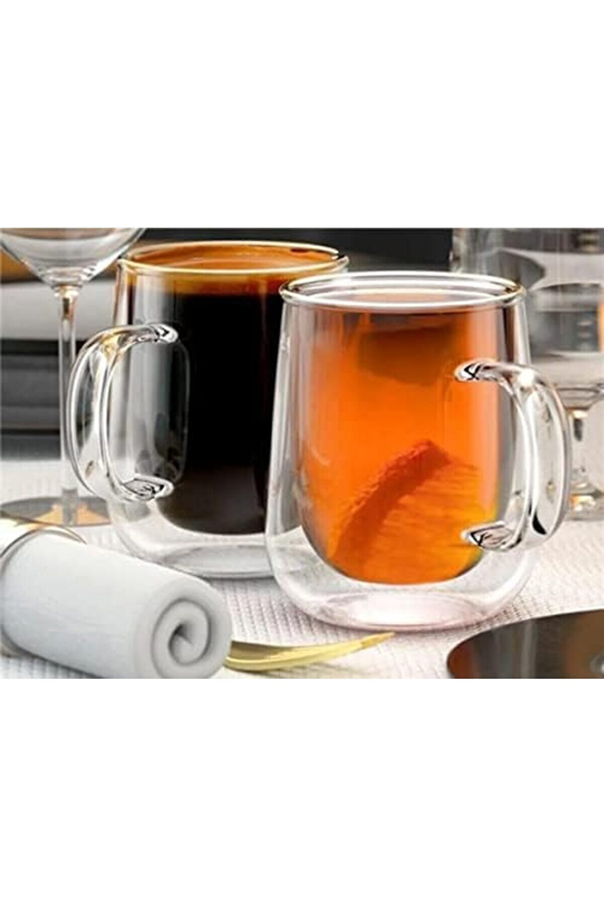 Shopverse Adet Çi̇ft Ci̇darlı Cam Kupa 225 Ml Çi̇ft Camlı Zari̇f Kupa Trendfli̇ck 1014773