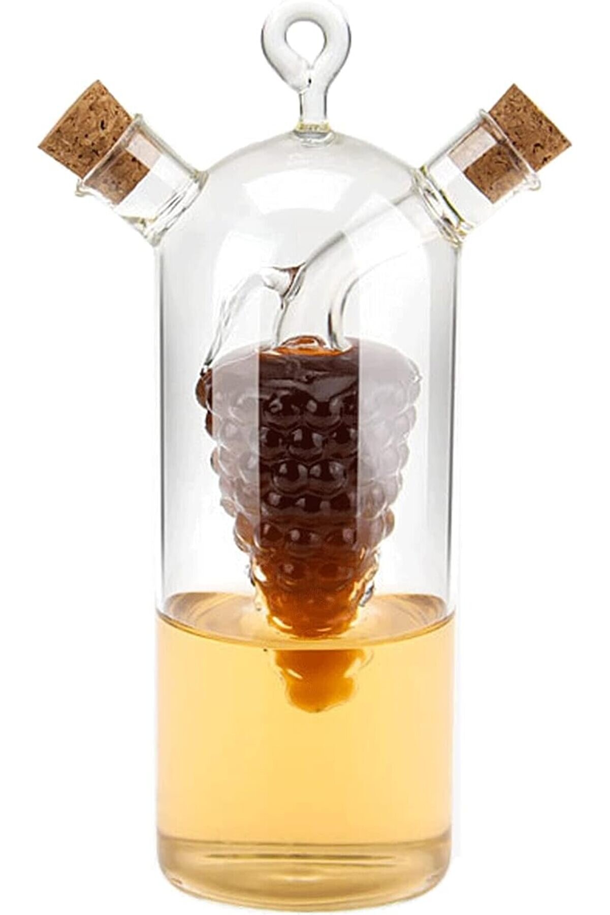 STOREMAX shopverse 2'si 1 arada zeytinyağı sirke sebili, şeffaf cam sirke ve yağ şişeleri, çift dökme ağ