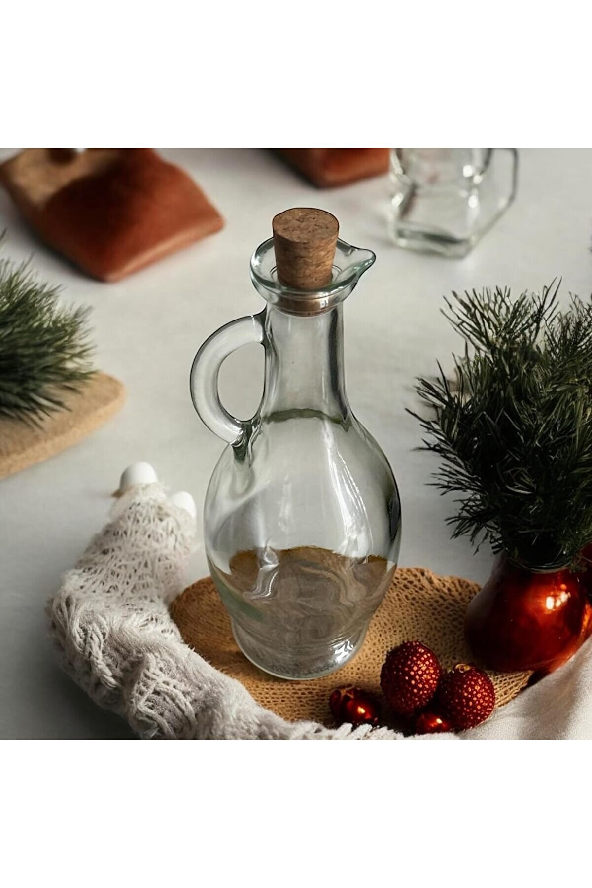 STOREMAX goldwhirl 500 ml Cam Yağdanlık & Sirkelik – Şık Tasarım, Tutma Sapı ve Mantar Kapak, Yağ ve Sirke Su