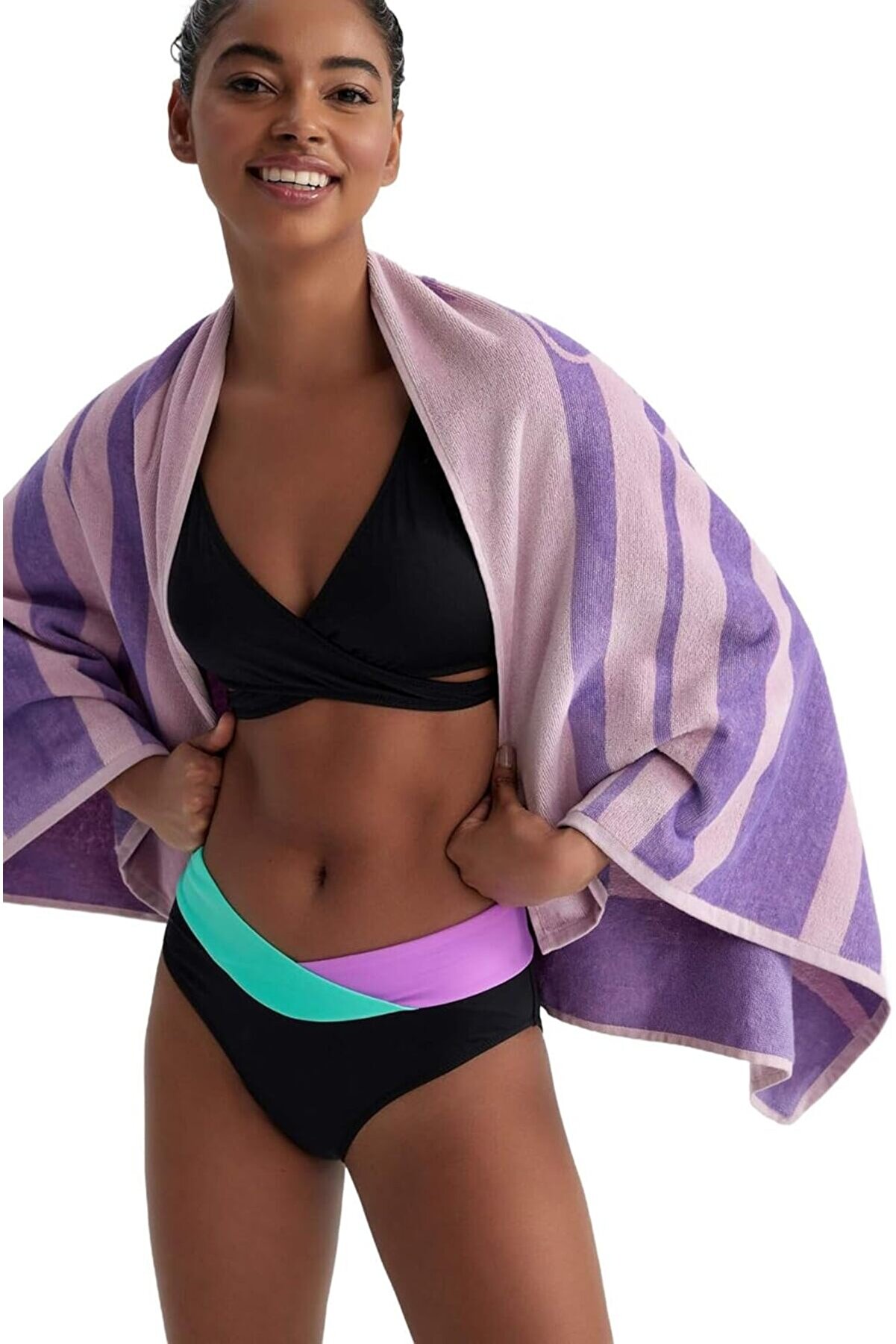 STOREMAX shopverse Kadın Kadın Pamuklu Plaj Havlusu, Lila, trendflick 1014773
