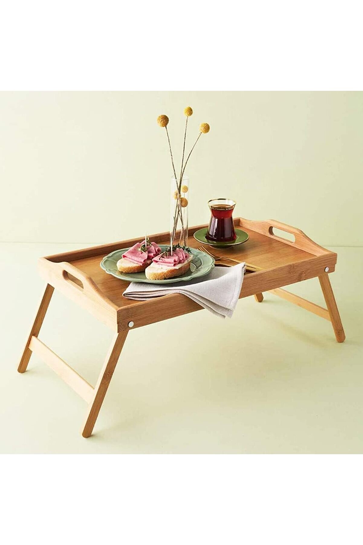 STOREMAX shopverse Katlanır Ayaklı Bambu Yatak Keyif Servis Tepsisi, Ahşap Yatak Tepsisi - Rahatlık ve Şıklık