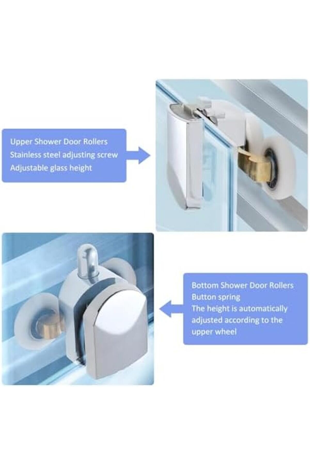 Shopverse Kabi̇n Teker Seti̇,4 Adet Krom Tekerleği̇,Tüm Duşa Kabi̇nlere Uyumlu Tekerlek Seti̇ Takımı 2 Al