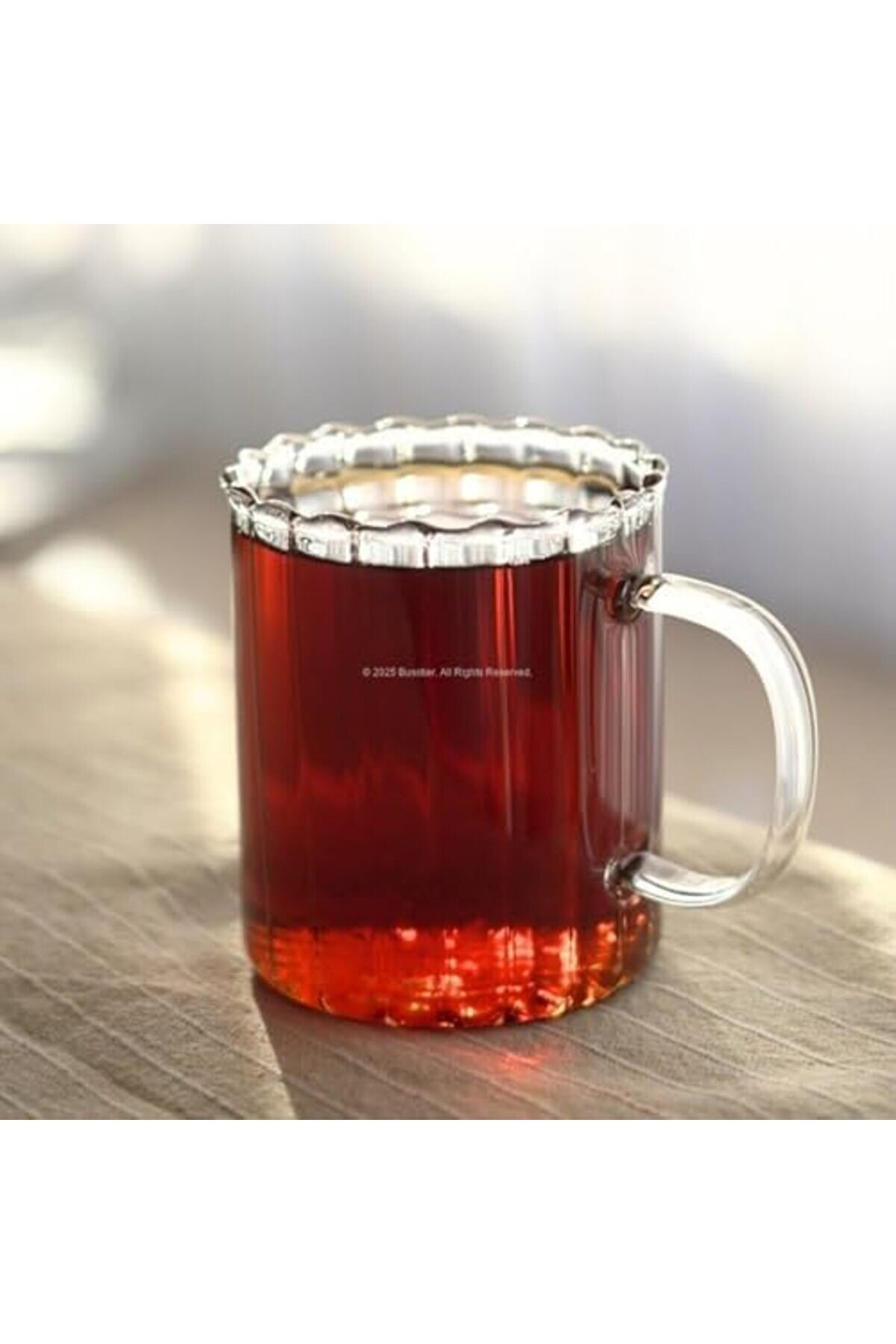 Shopverse Şeri̇t Desenli̇ Borosi̇li̇kat Cam 2’Li̇ Set 350 Ml Dayanıklı Kulplu Cam Kupa, Kahve Ve Çay Sunu