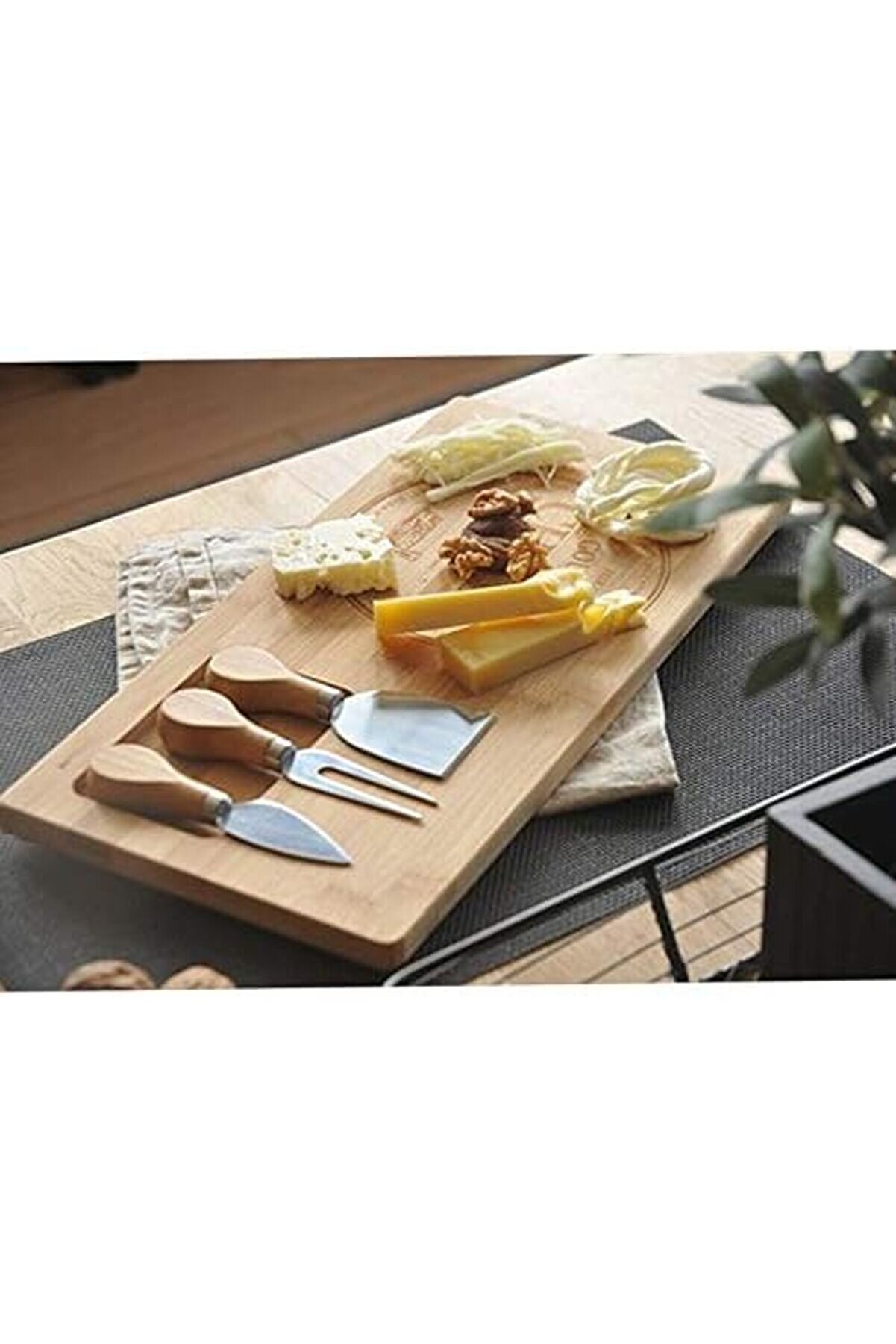 Shopverse Di̇ğer Bambu Peyni̇r Sunum Tabağı, Meyve Yi̇yecek Tahta Sunum Tabağı 4 Parça Trendfli̇ck 10147