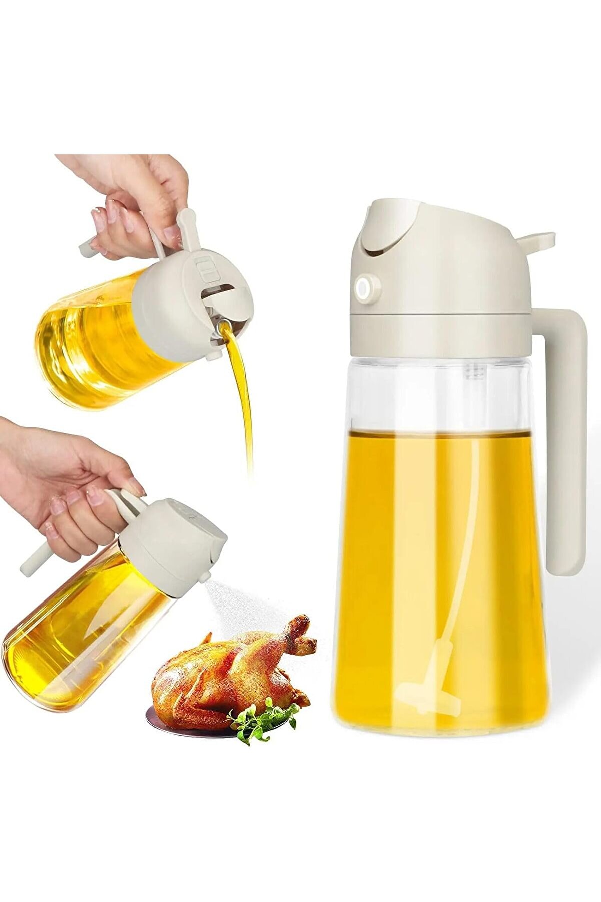 STOREMAX buyflair Çift Fonksiyonlu 450 ml Yağ Püskürtücü, Yağ Püskürtme ve Dökme Özellikli, Cam Sprey Yağdanl
