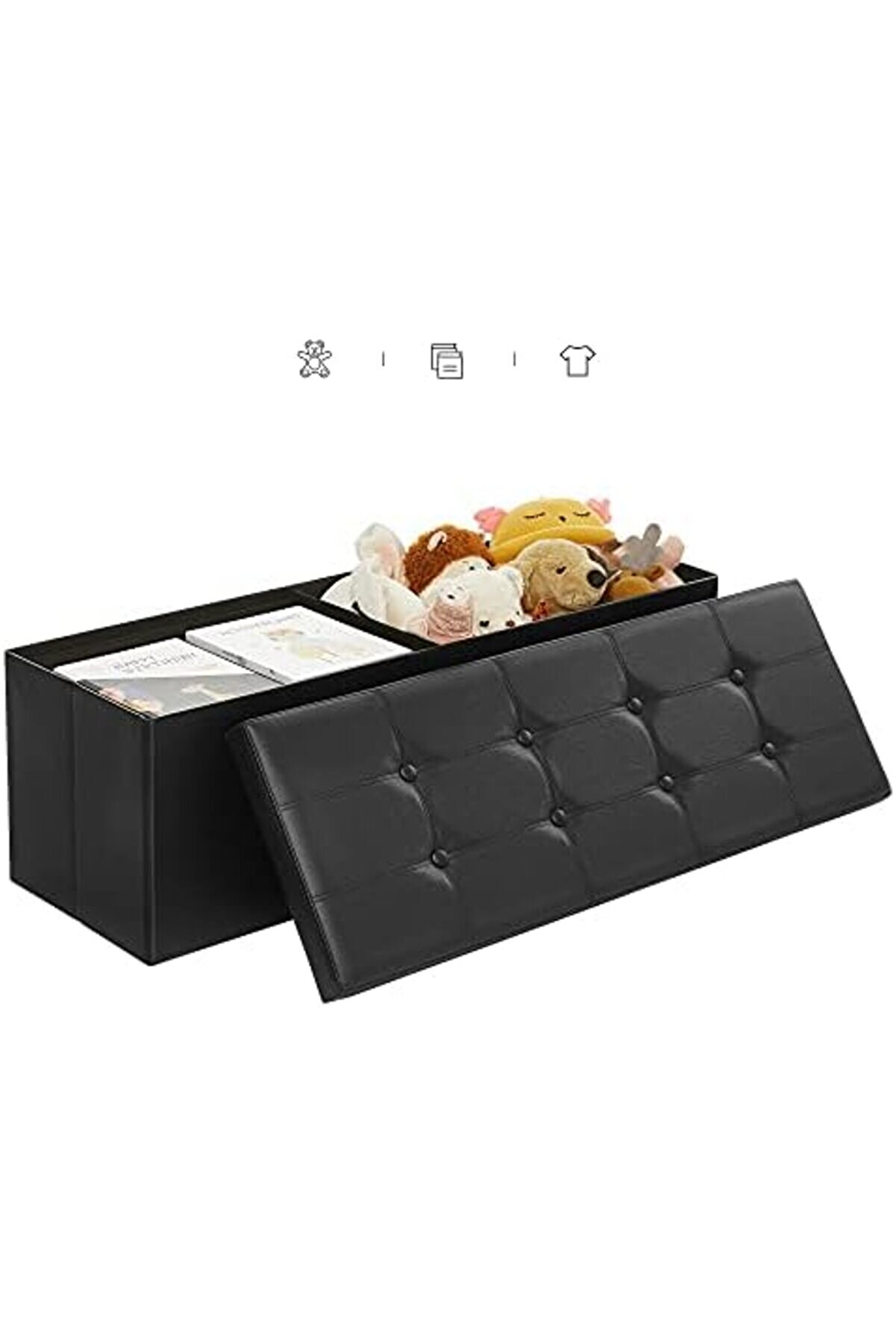 Shopverse Tabure, 120 Li̇tre, Saklama Kutusu, Ayak Taburesi̇, Katlanabi̇li̇r, 300 Kg Taşıma Kapasi̇tesi̇,