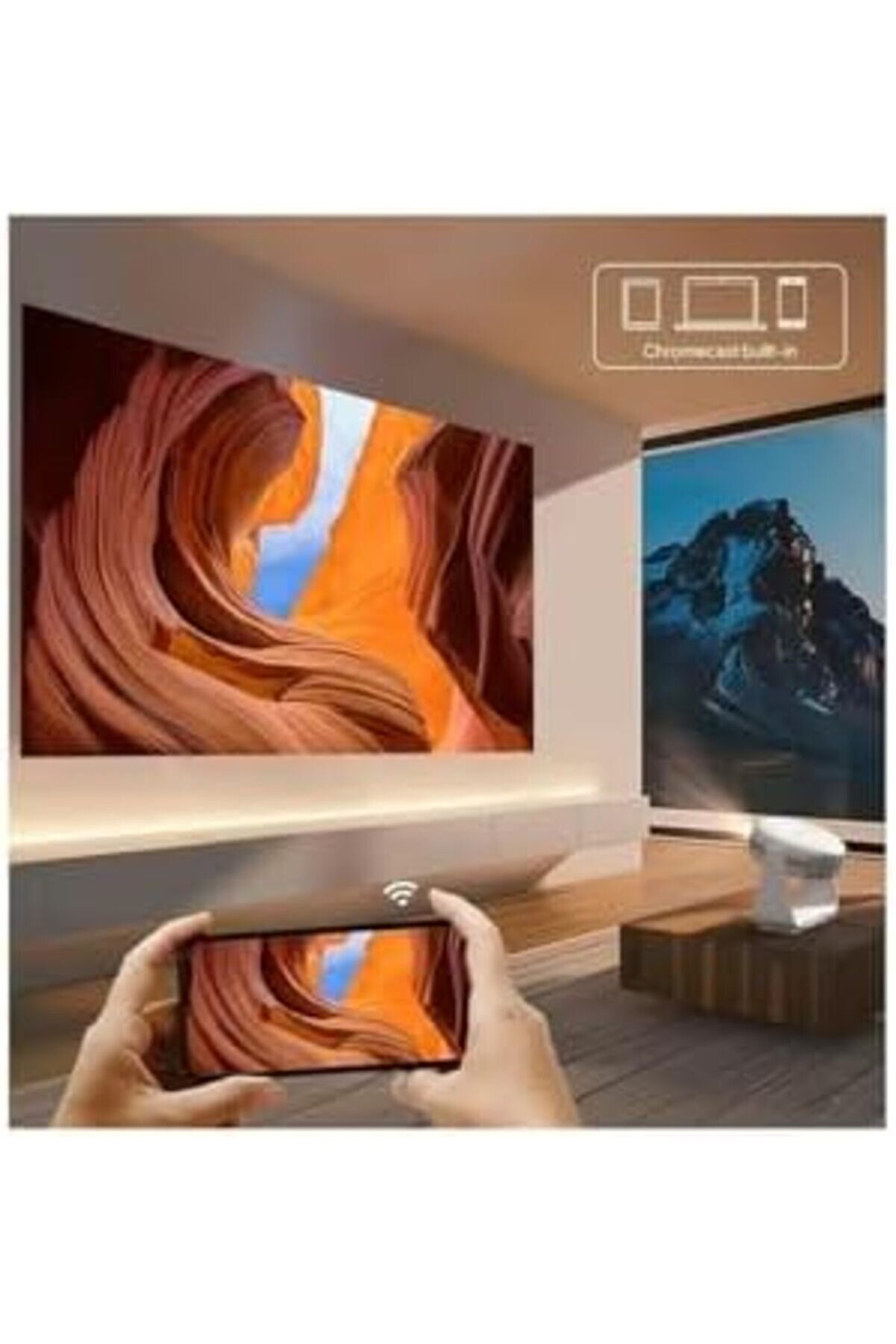 Otomati̇k Focus Yüksek Lümen Tam Yüksek Çözünürlüklü 3D Desteği̇ Lcd Wi̇fi̇ 4K Projeksi̇yon Ci̇hazı 97826