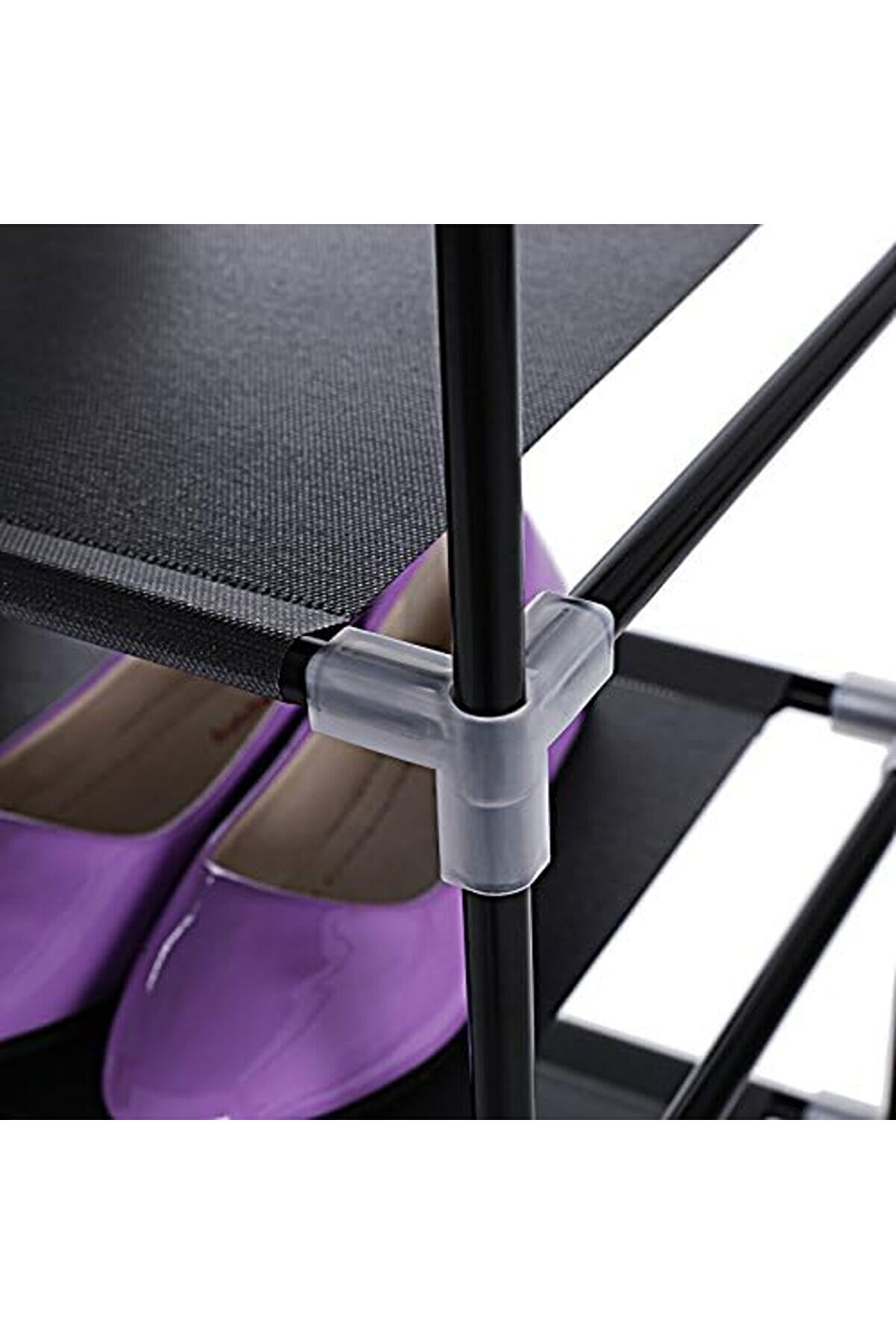 Shopverse Toz Geçi̇rmez Örtülü 10 Katlı Metal Ayakkabı Rafı, Si̇yah, Rxj10H Trendfli̇ck 1014773