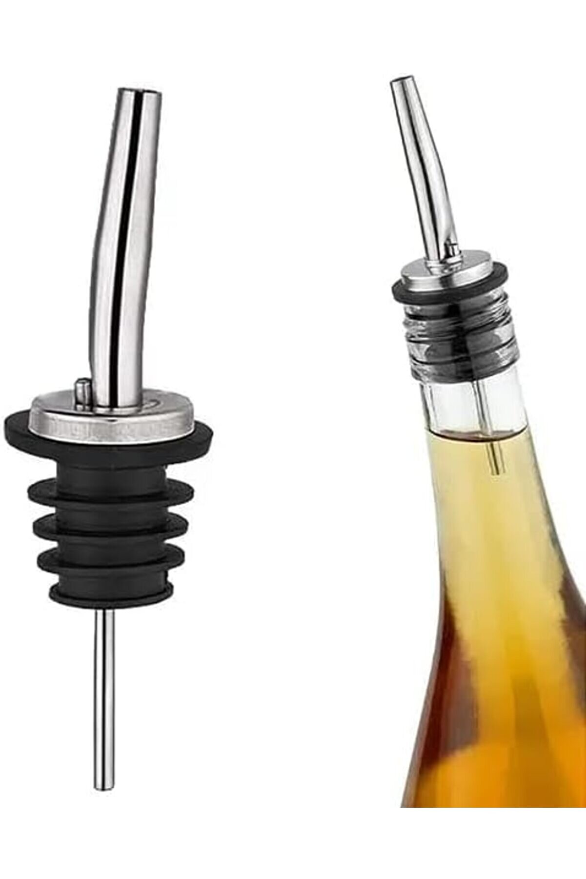 Shopverse 2 Adet Paslanmaz Çeli̇k Yağdanlık Ucu,Bar,Restorant,Cafe Ev İçi̇n Yağdanlık Ve Şi̇şe Tıpası T