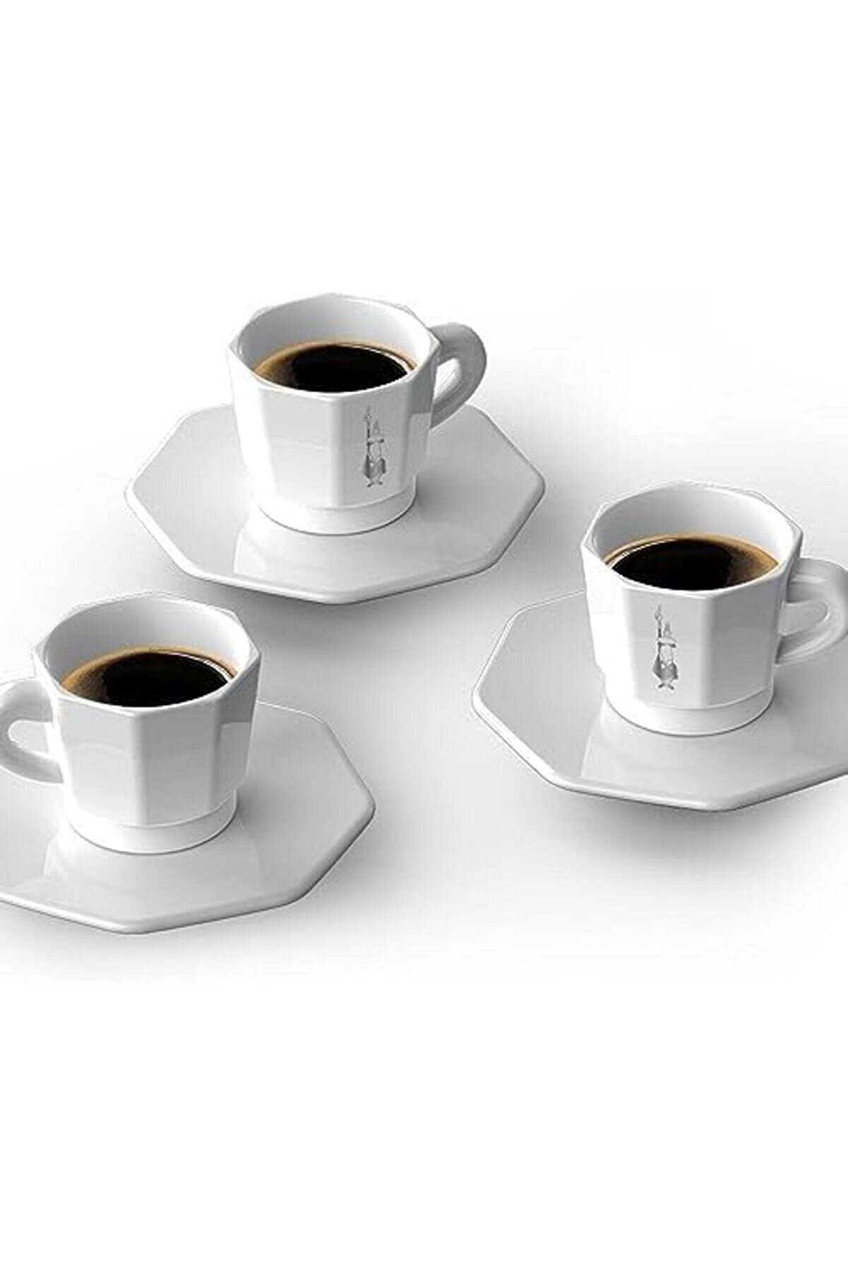 Shopverse - 4 Lü Espresso Fi̇ncan Seti̇ - Seki̇zgen Tasarım - Beyaz Renk - Trendfli̇ck 1014773